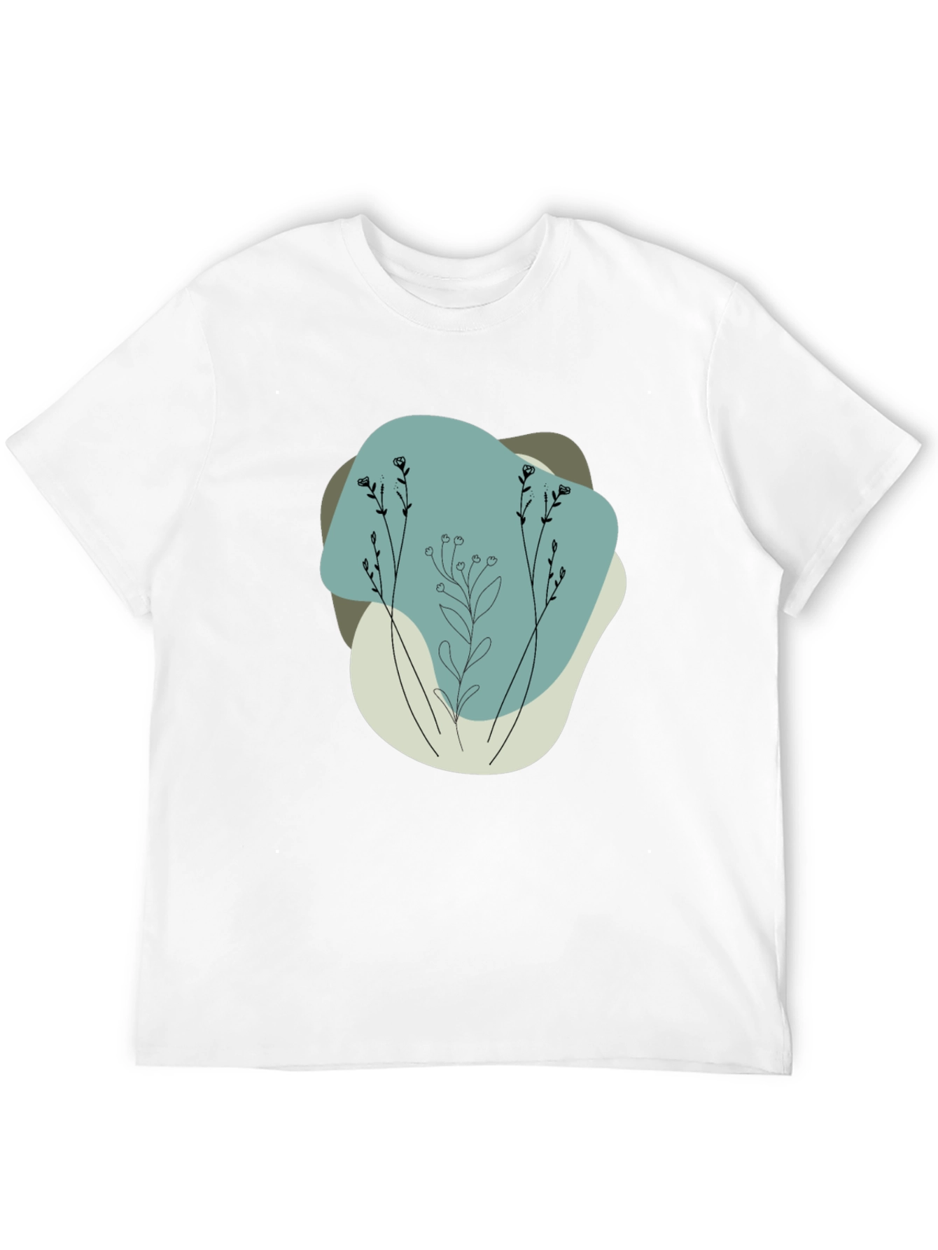 Minimalist Floral Graphic Black Tee