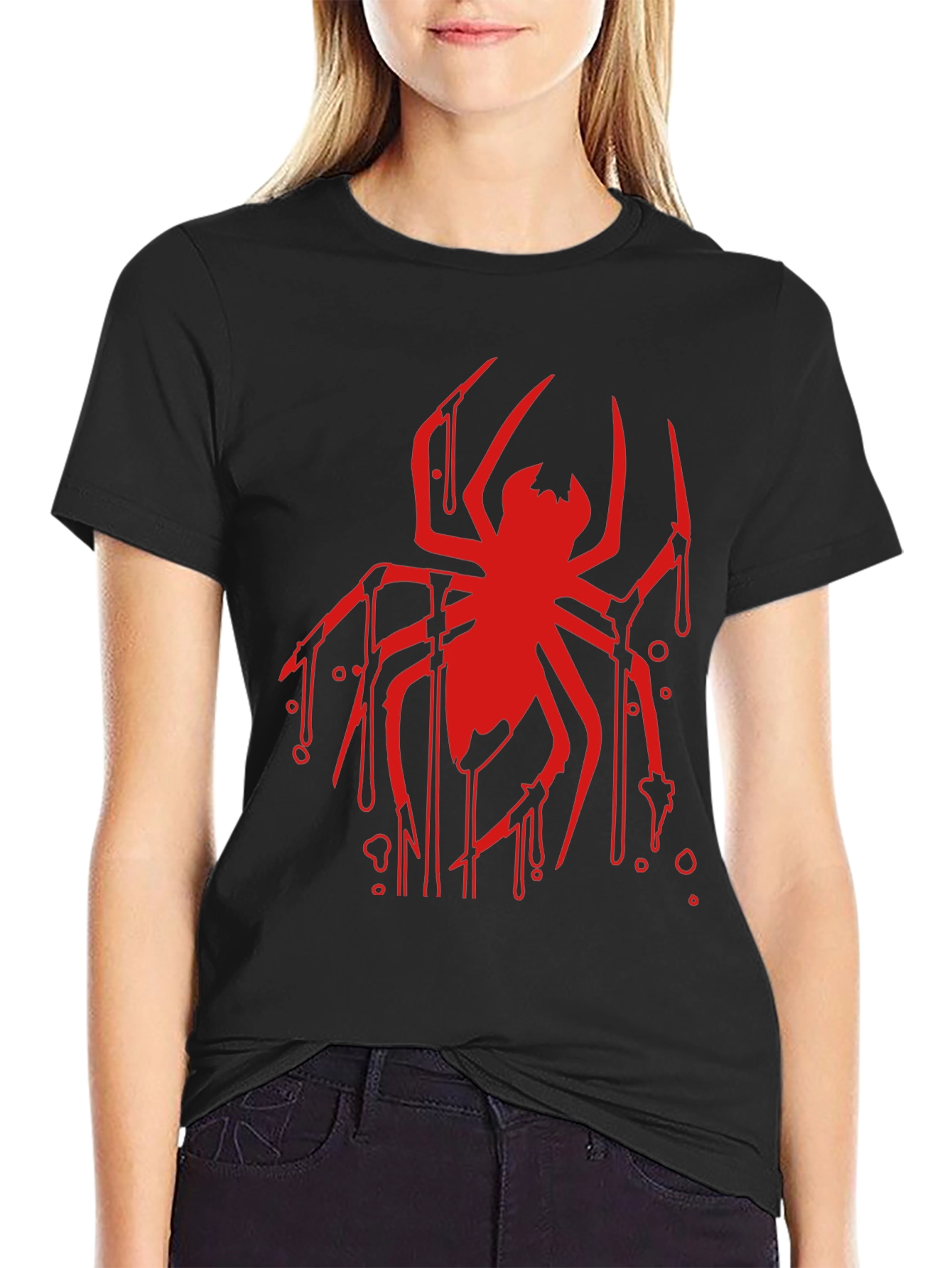 Red Spider Graphic Black T-Shirt
