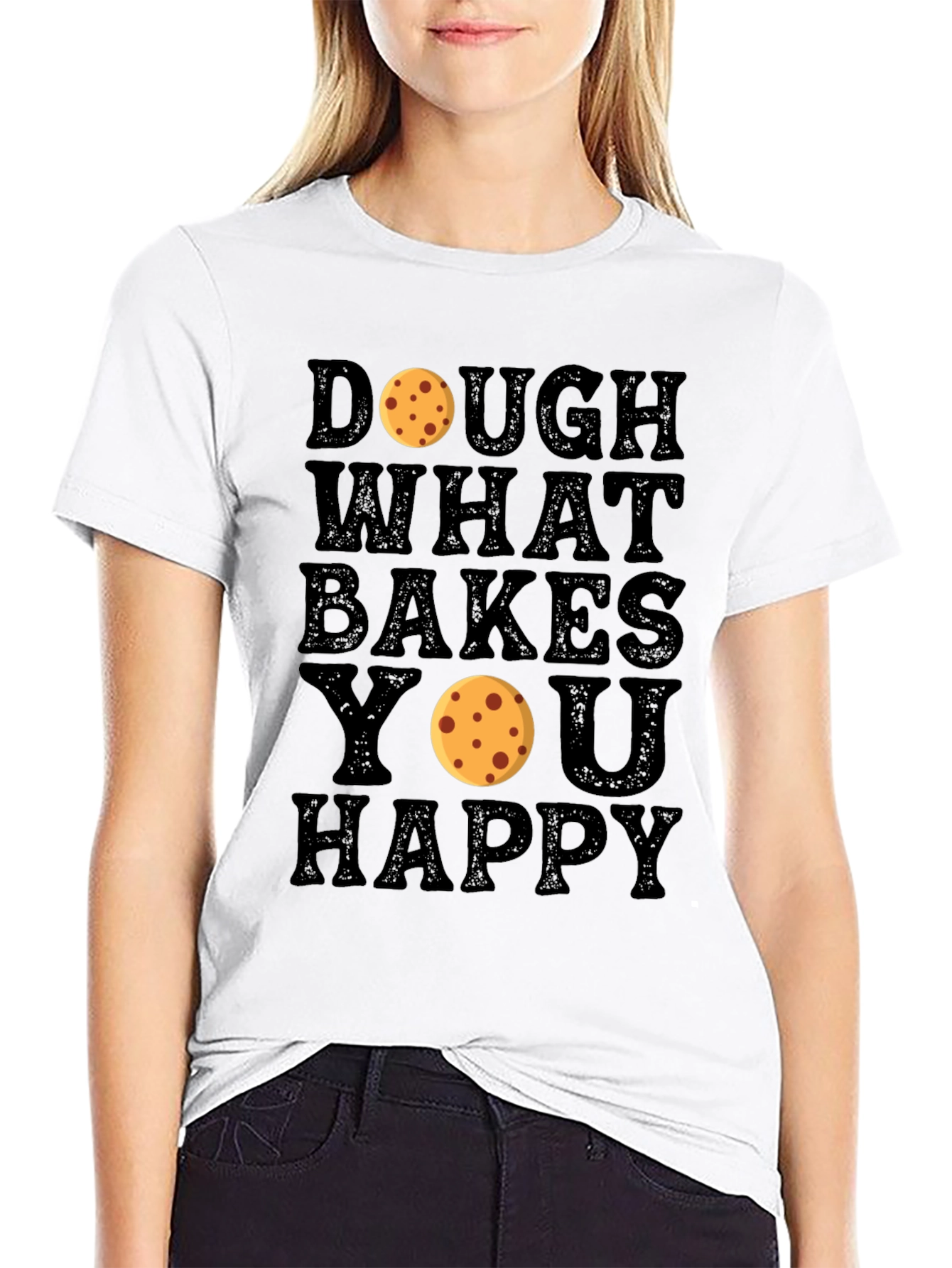 Dough What Bakes You Happy Black T-Shirt