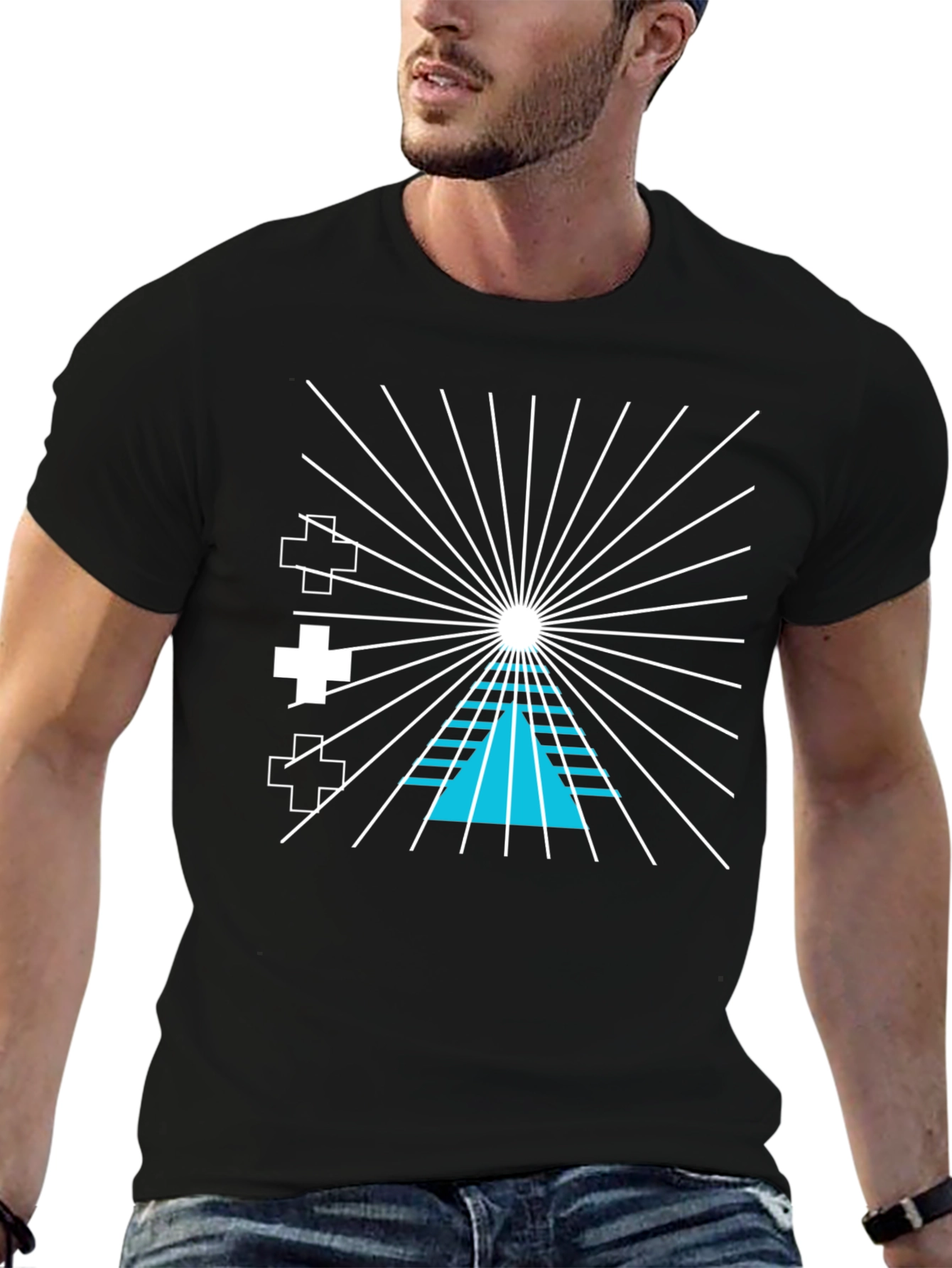 Abstract Graphic Tee - Black
