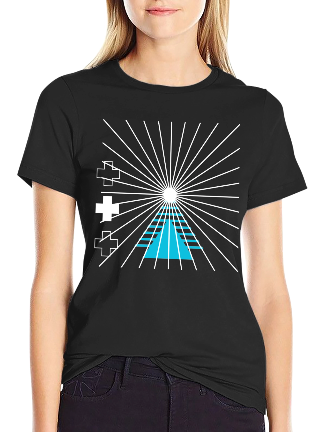 Abstract Graphic Tee - Black