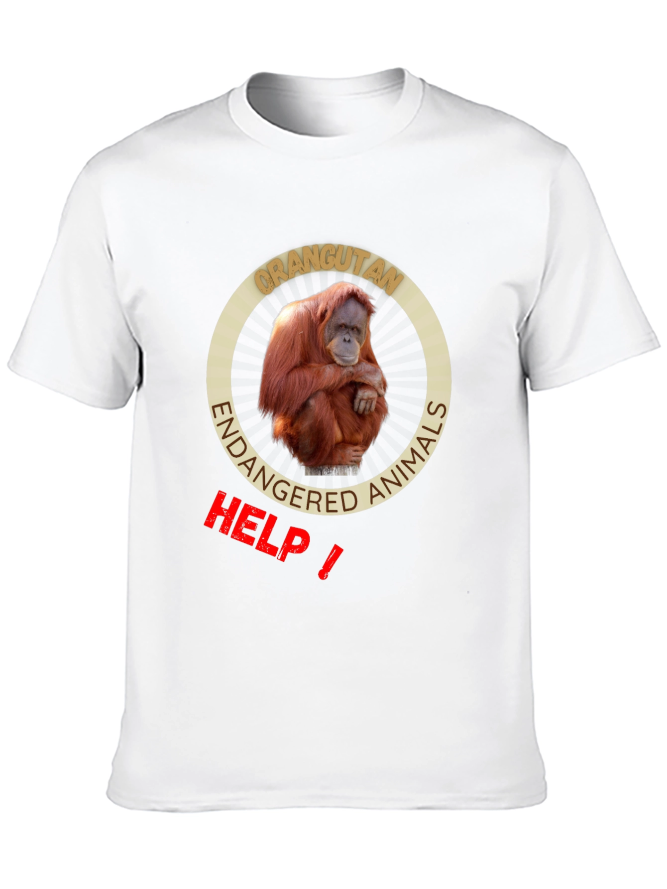 Orangutan Endangered Animals Black T-Shirt