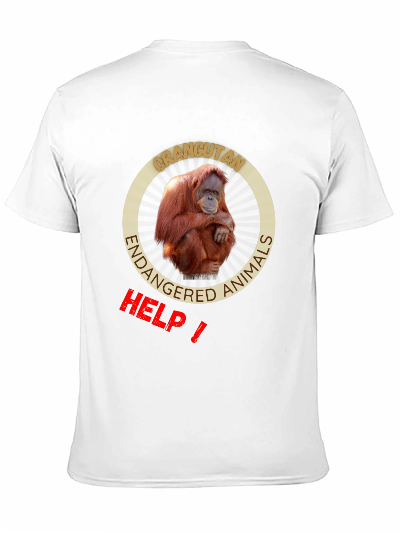 Orangutan Endangered Animals Black T-Shirt