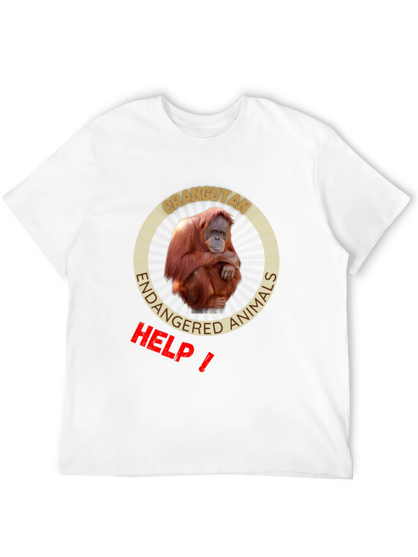 Orangutan Endangered Animals Black T-Shirt