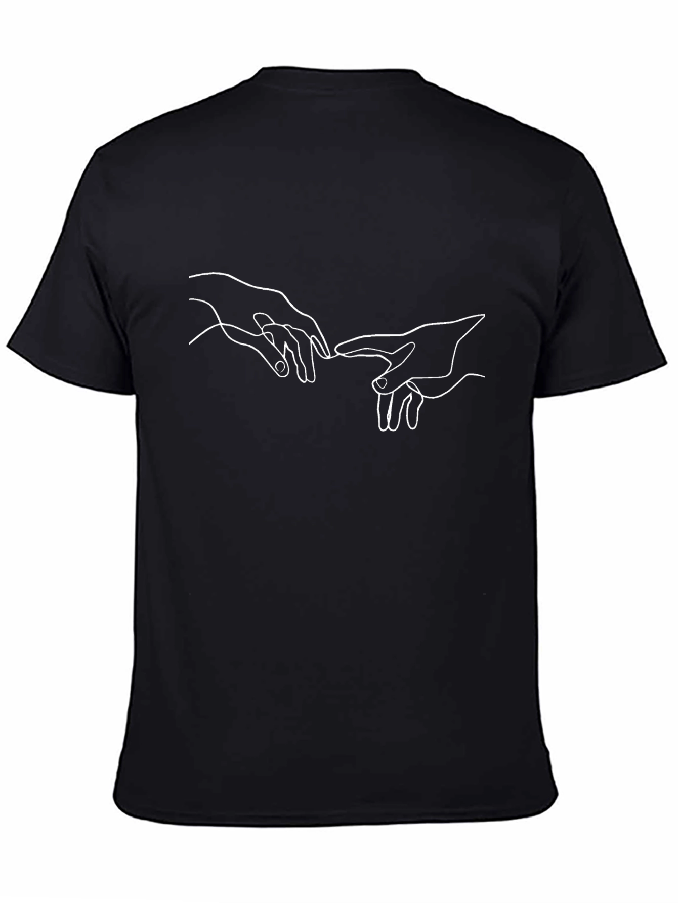 Creation of Adam Line Art T-Shirt - Black