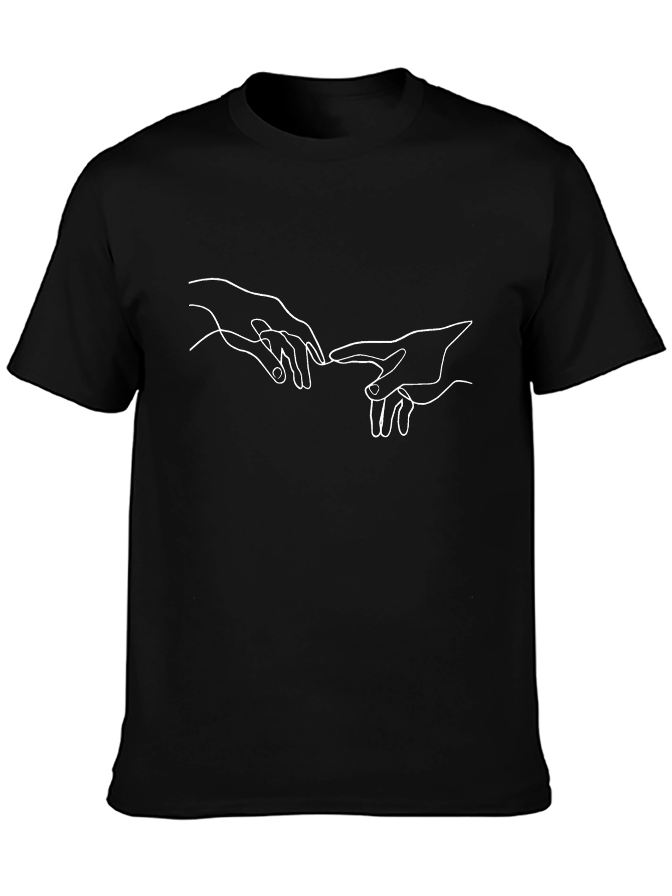 Creation of Adam Line Art T-Shirt - Black