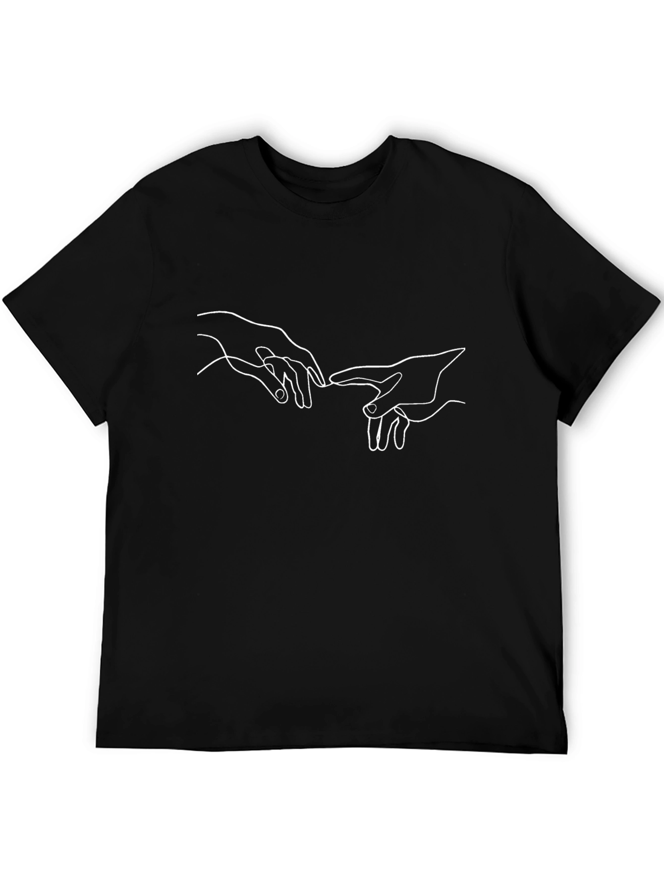 Creation of Adam Line Art T-Shirt - Black