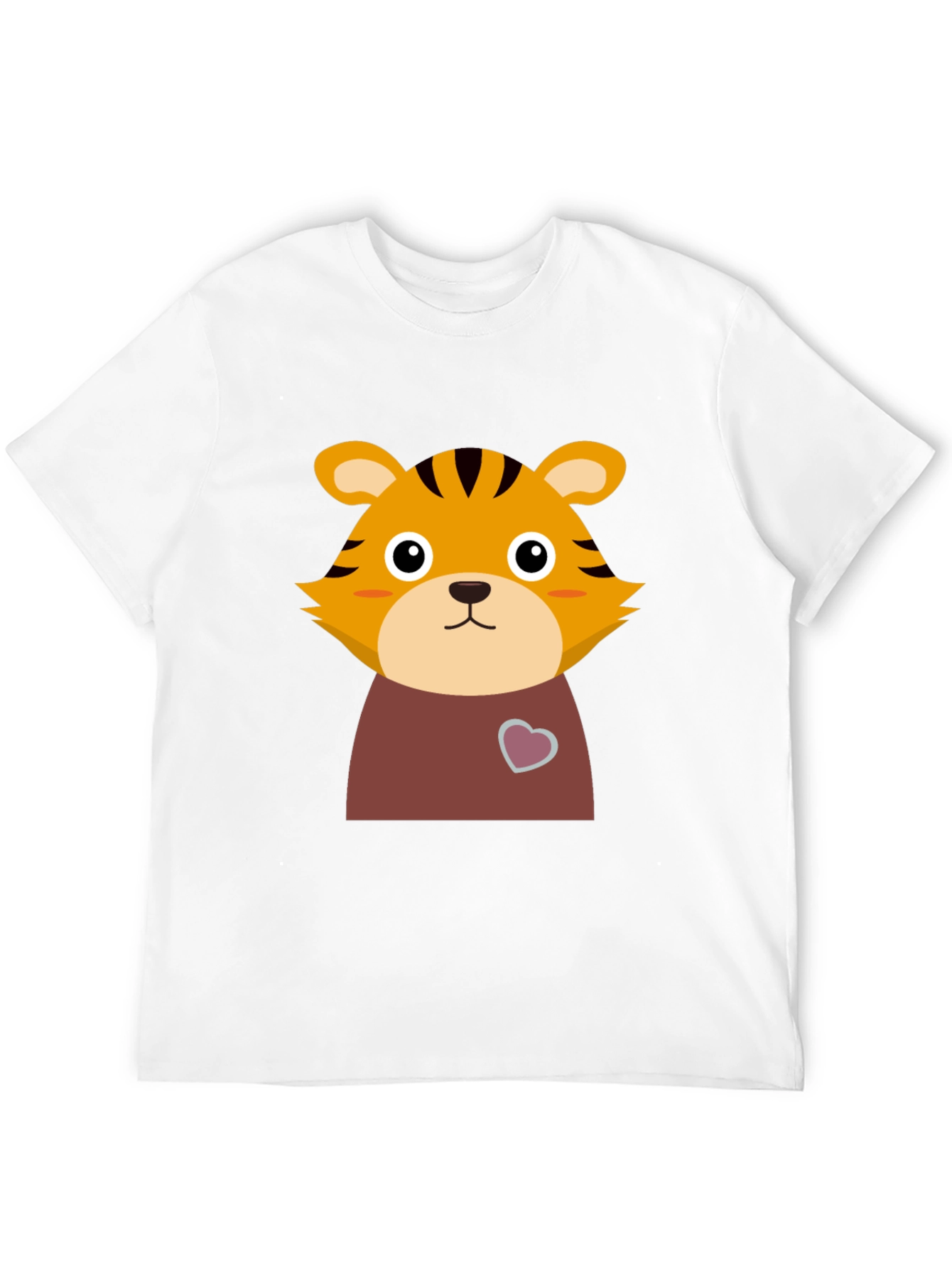 Cute Tiger Graphic Tee - Black Cotton T-Shirt