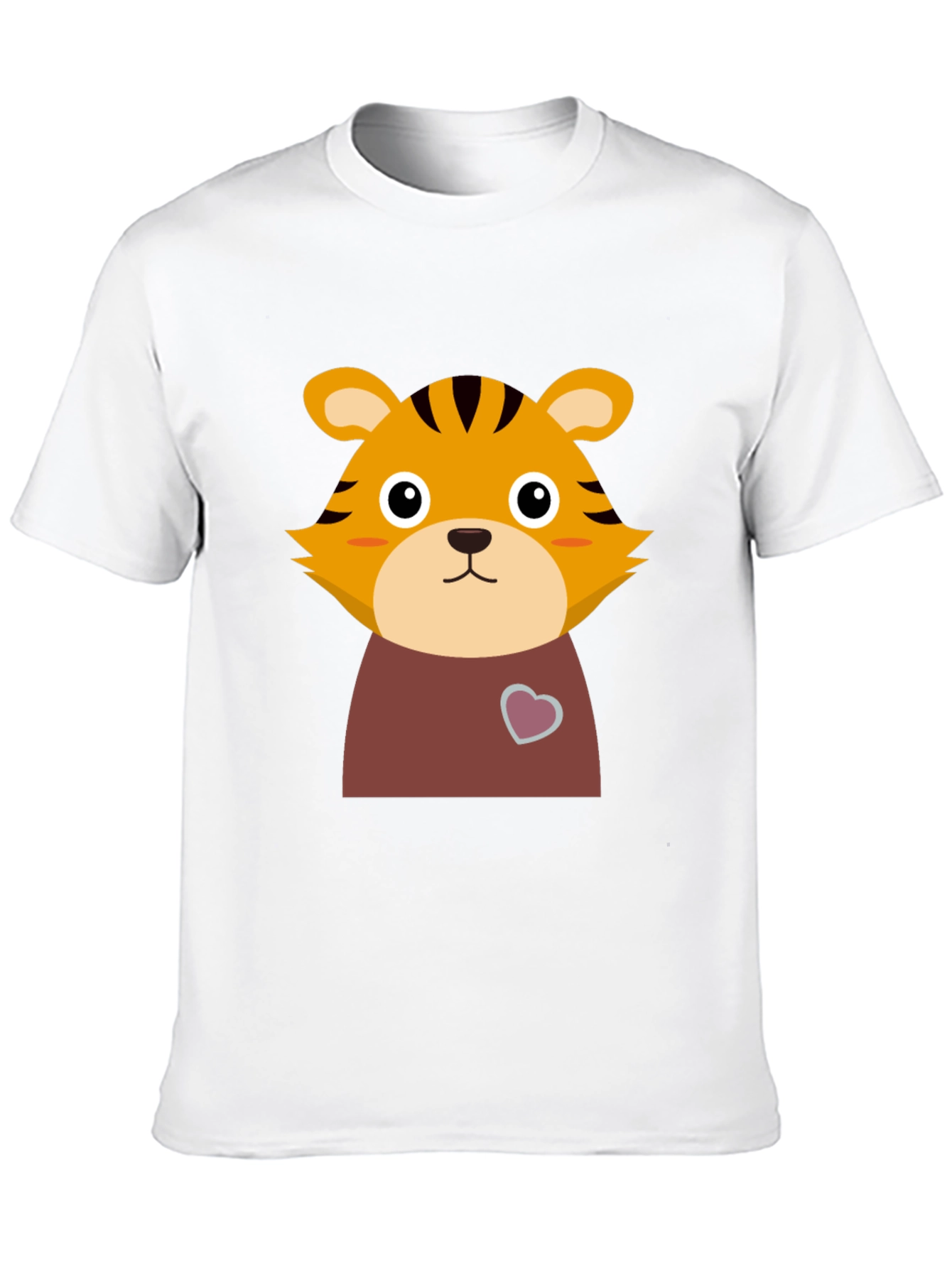 Cute Tiger Graphic Tee - Black Cotton T-Shirt