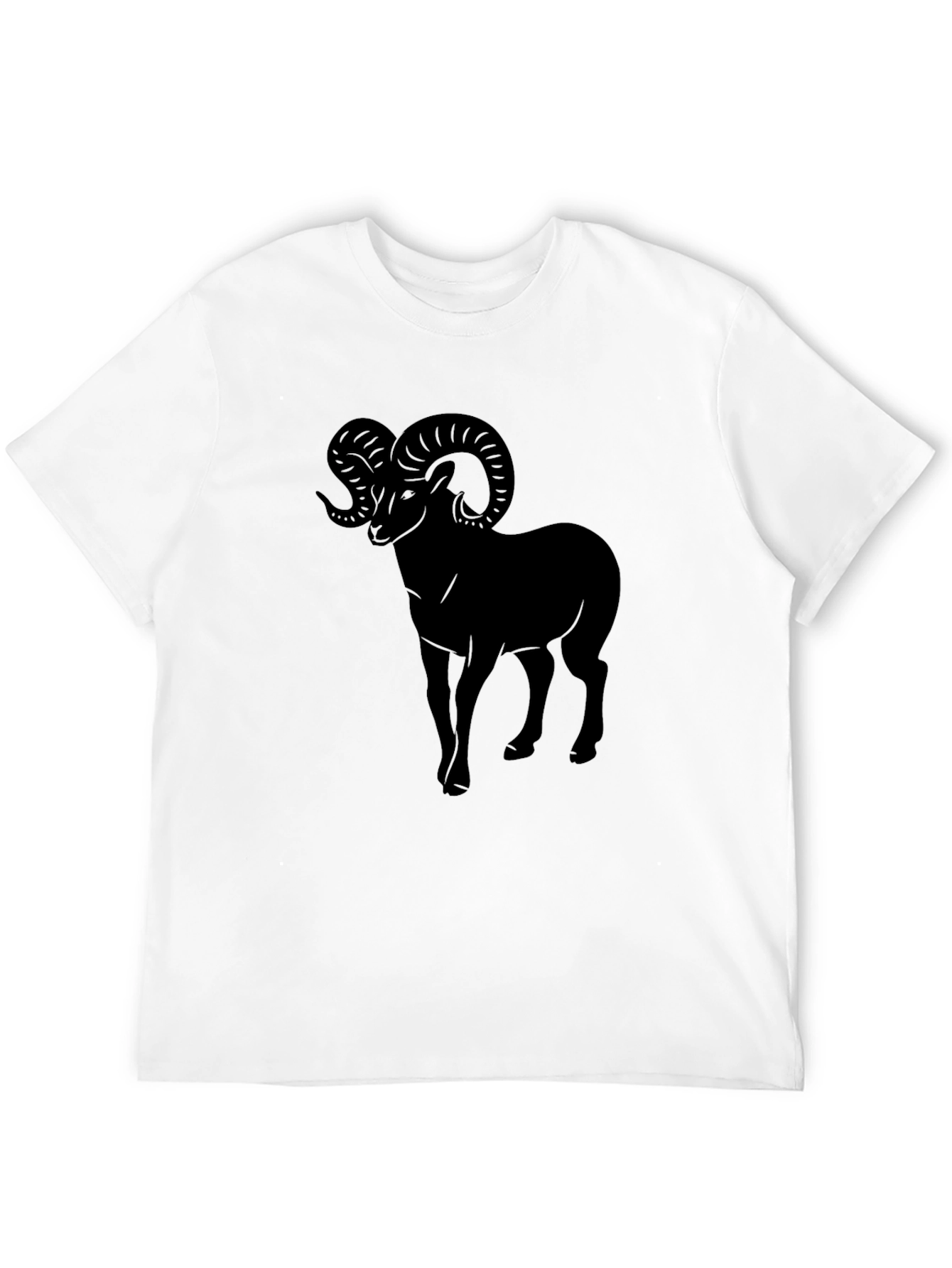 Mens Black T-Shirt with Ram Graphic