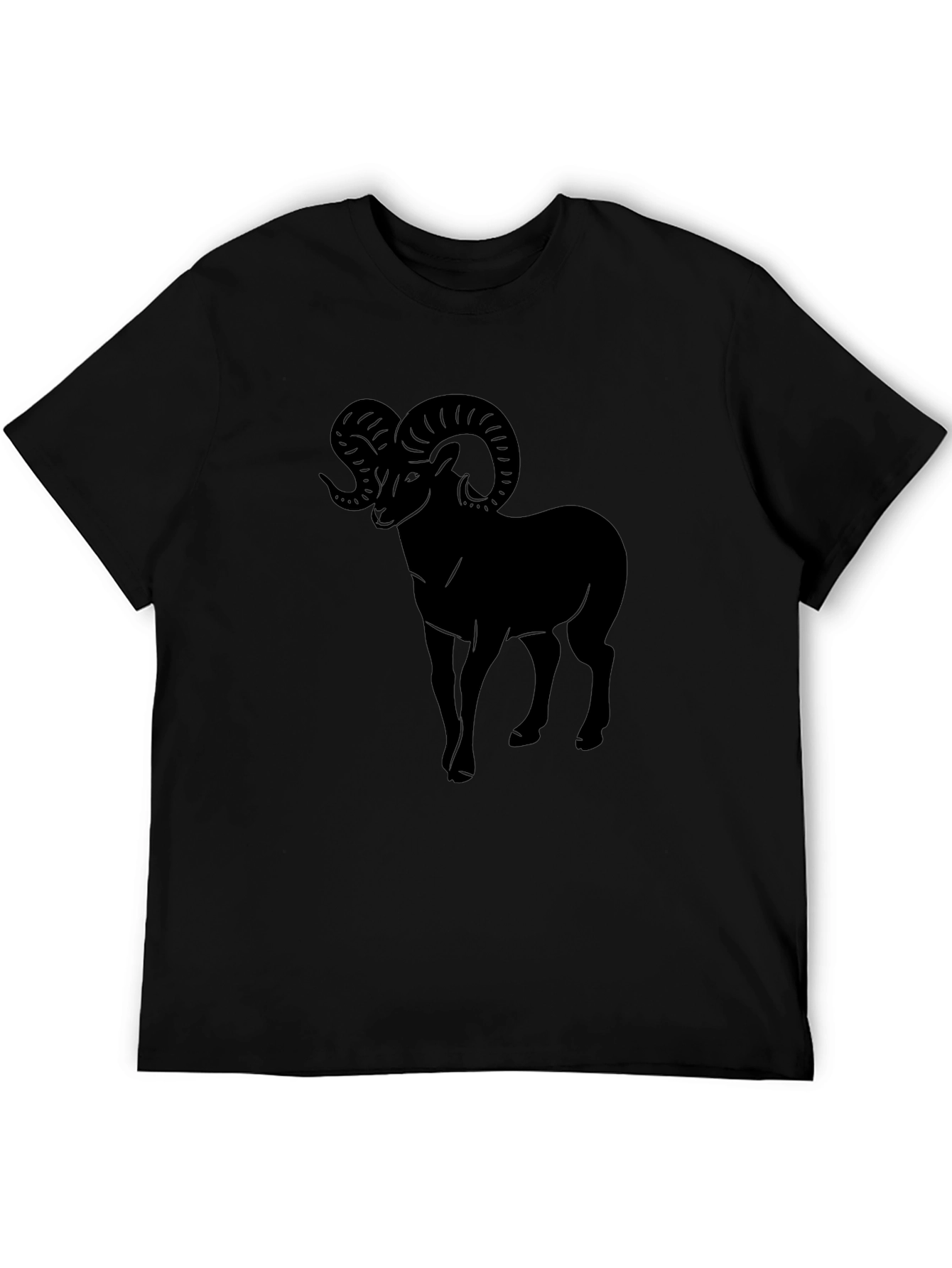 Mens Black T-Shirt with Ram Graphic