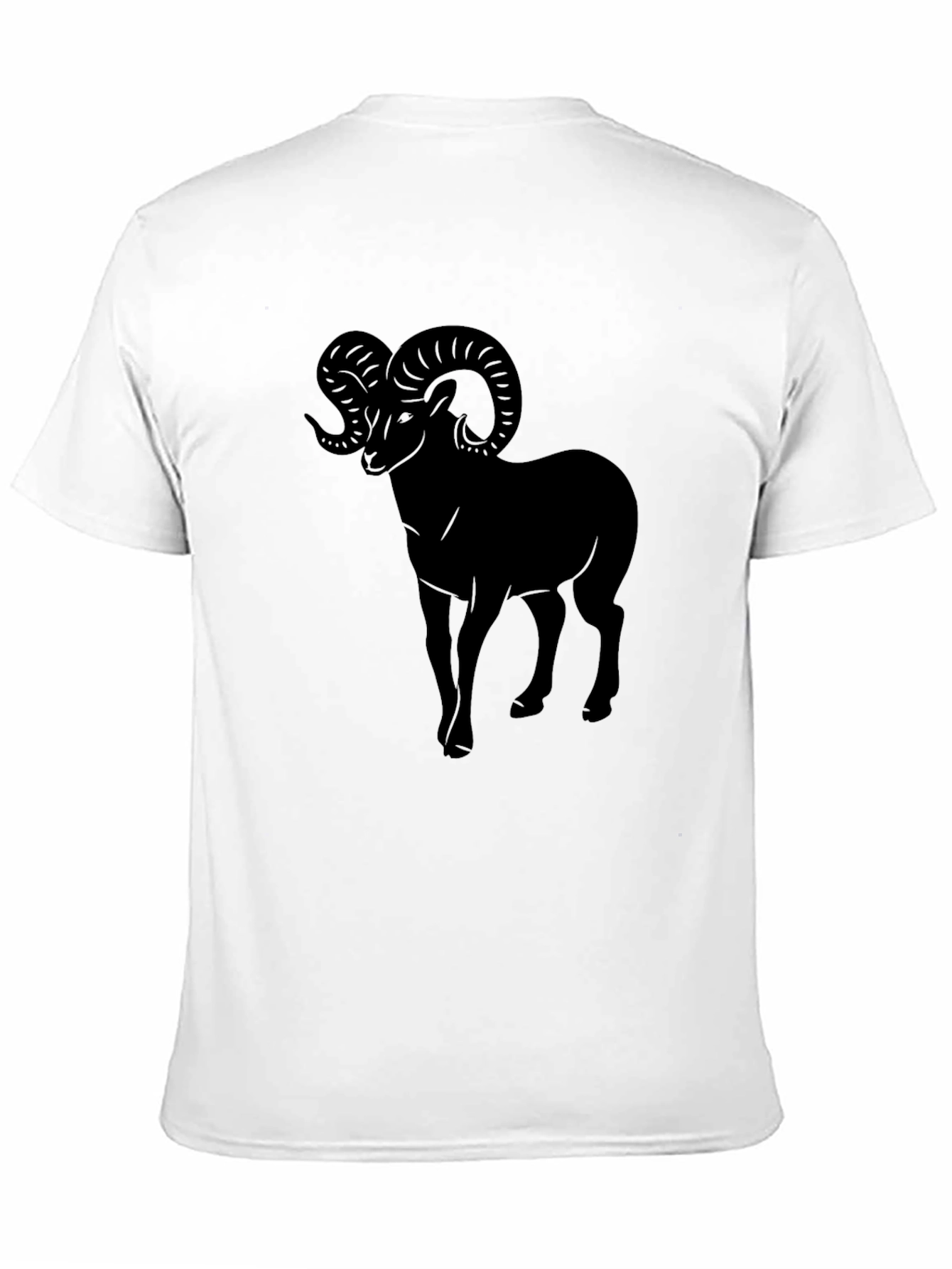 Mens Black T-Shirt with Ram Graphic