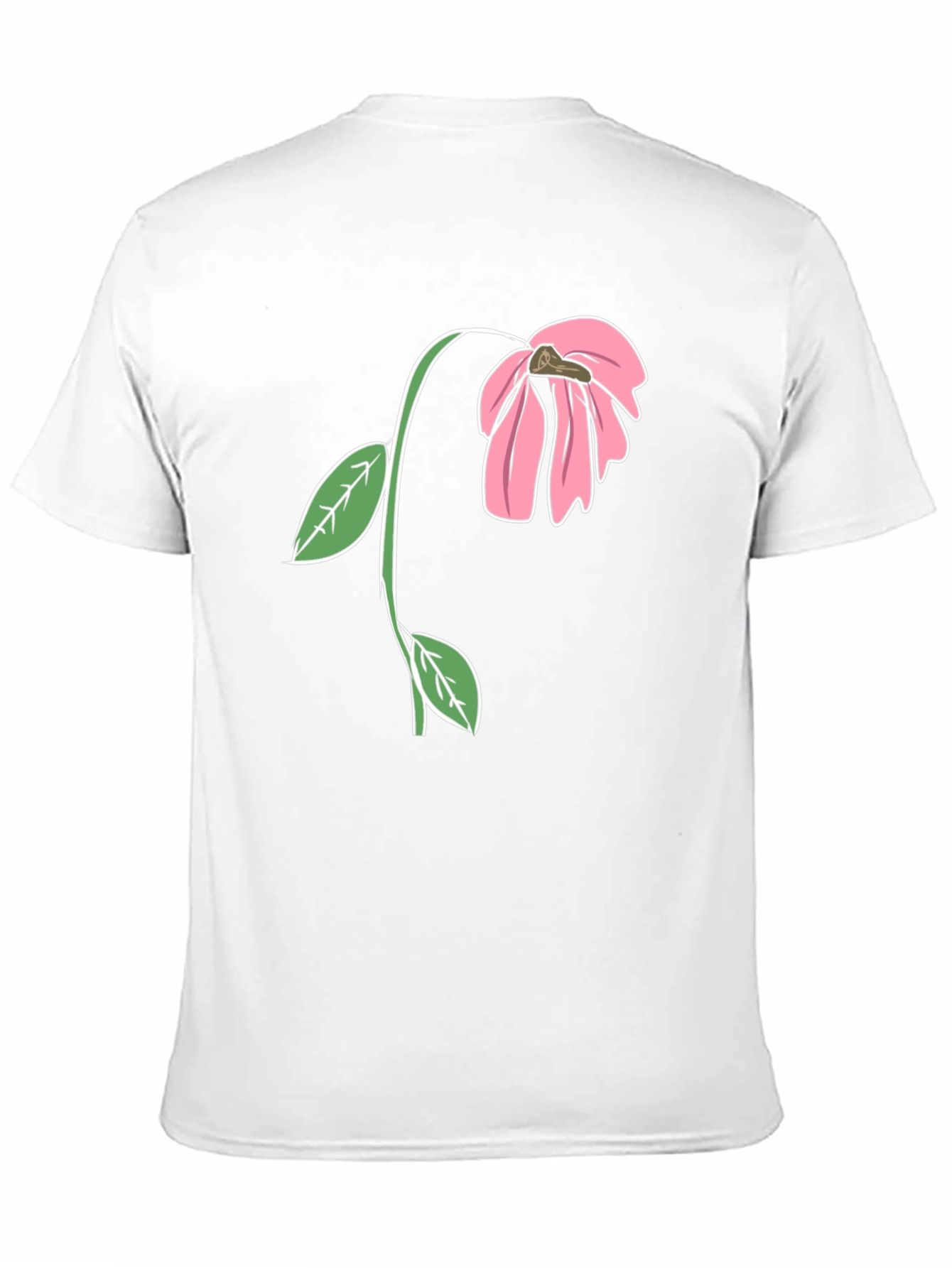 Black T-Shirt with Wilted Flower Graphic