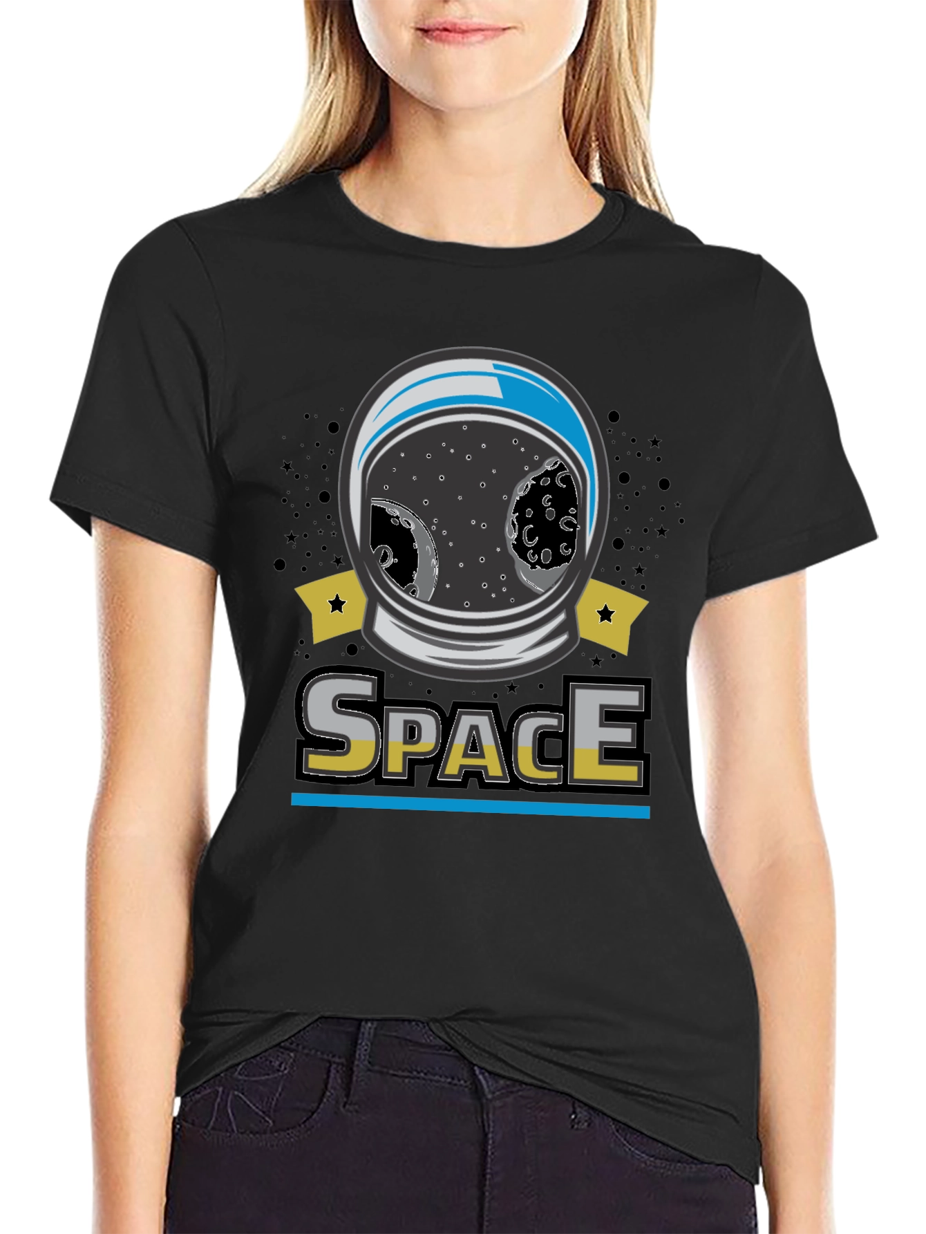 Space Helmet Graphic T-Shirt - Explore the Universe!