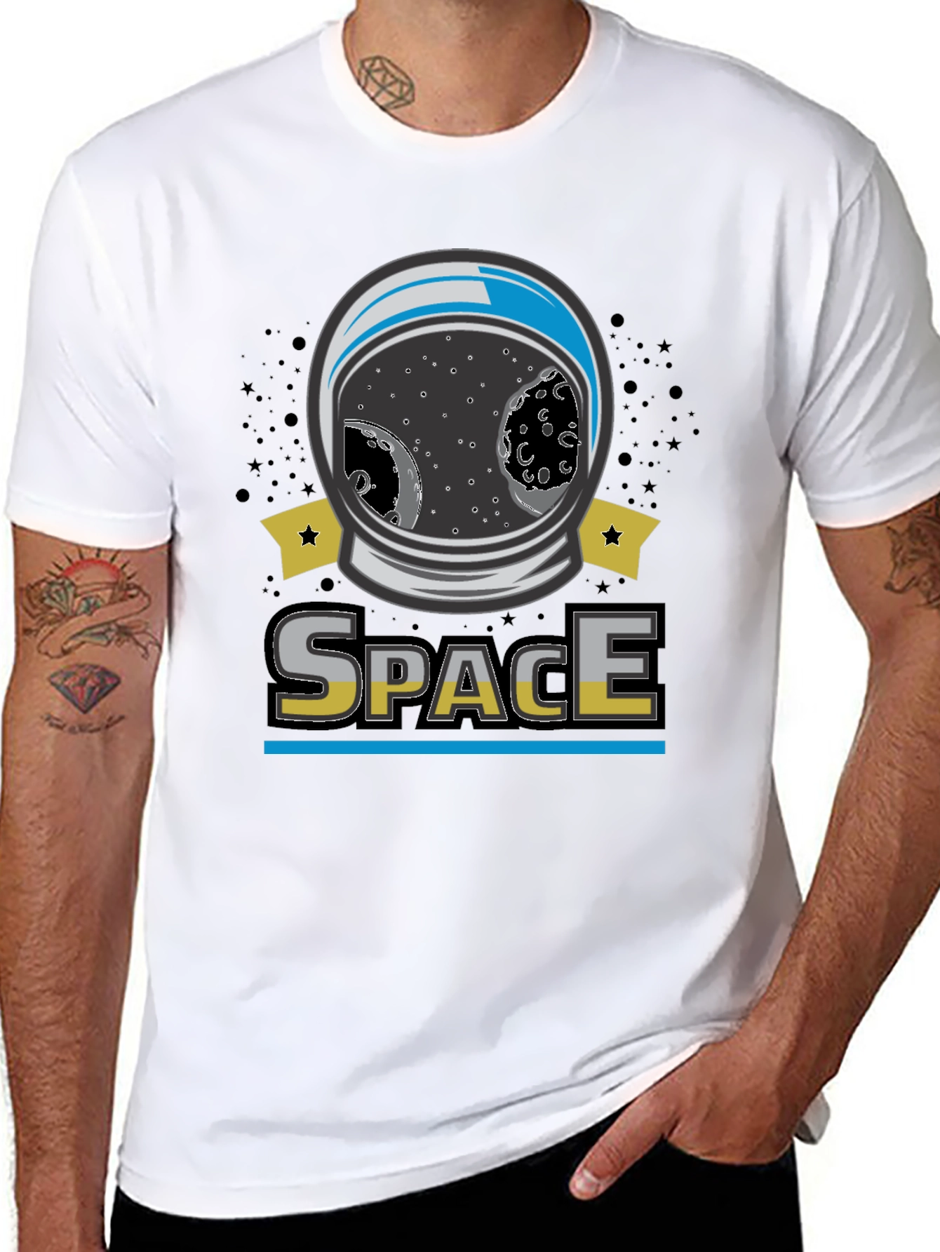 Space Helmet Graphic T-Shirt - Explore the Universe!