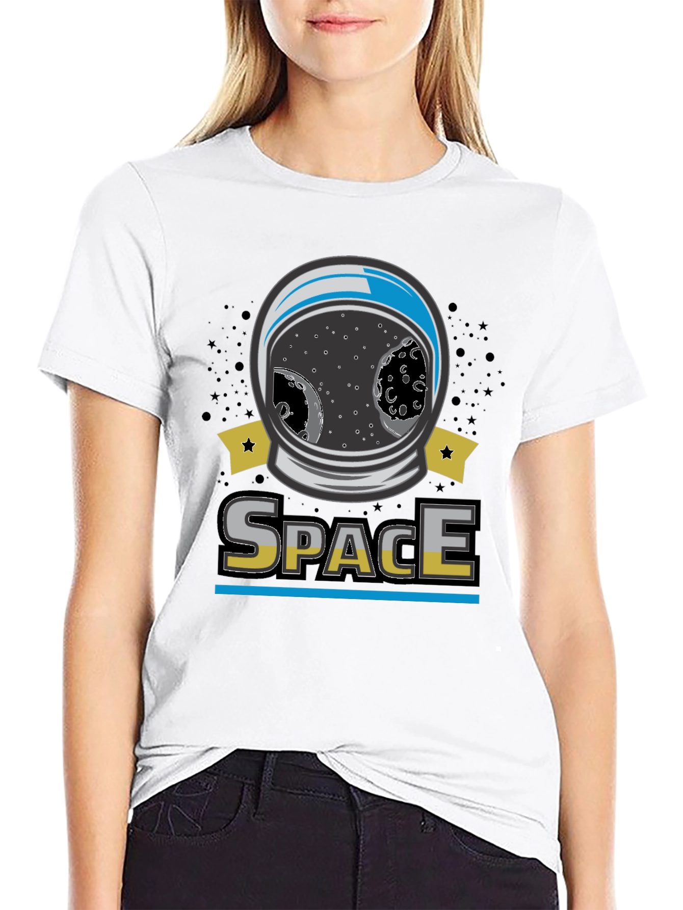 Space Helmet Graphic T-Shirt - Explore the Universe!