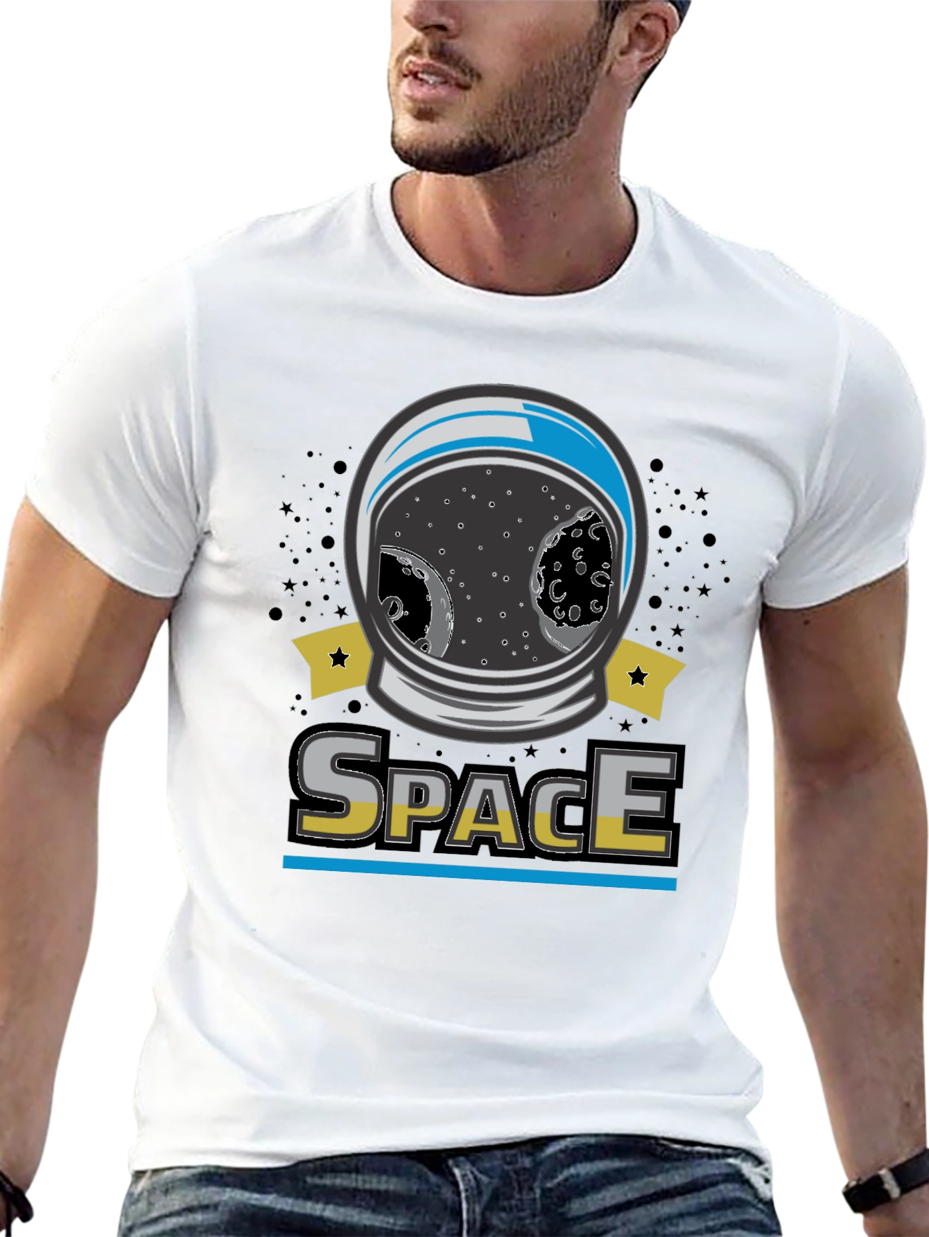 Space Helmet Graphic T-Shirt - Explore the Universe!