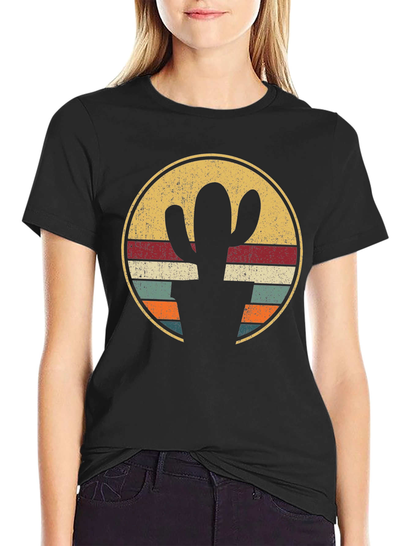 Retro Cactus Circle Graphic Tee