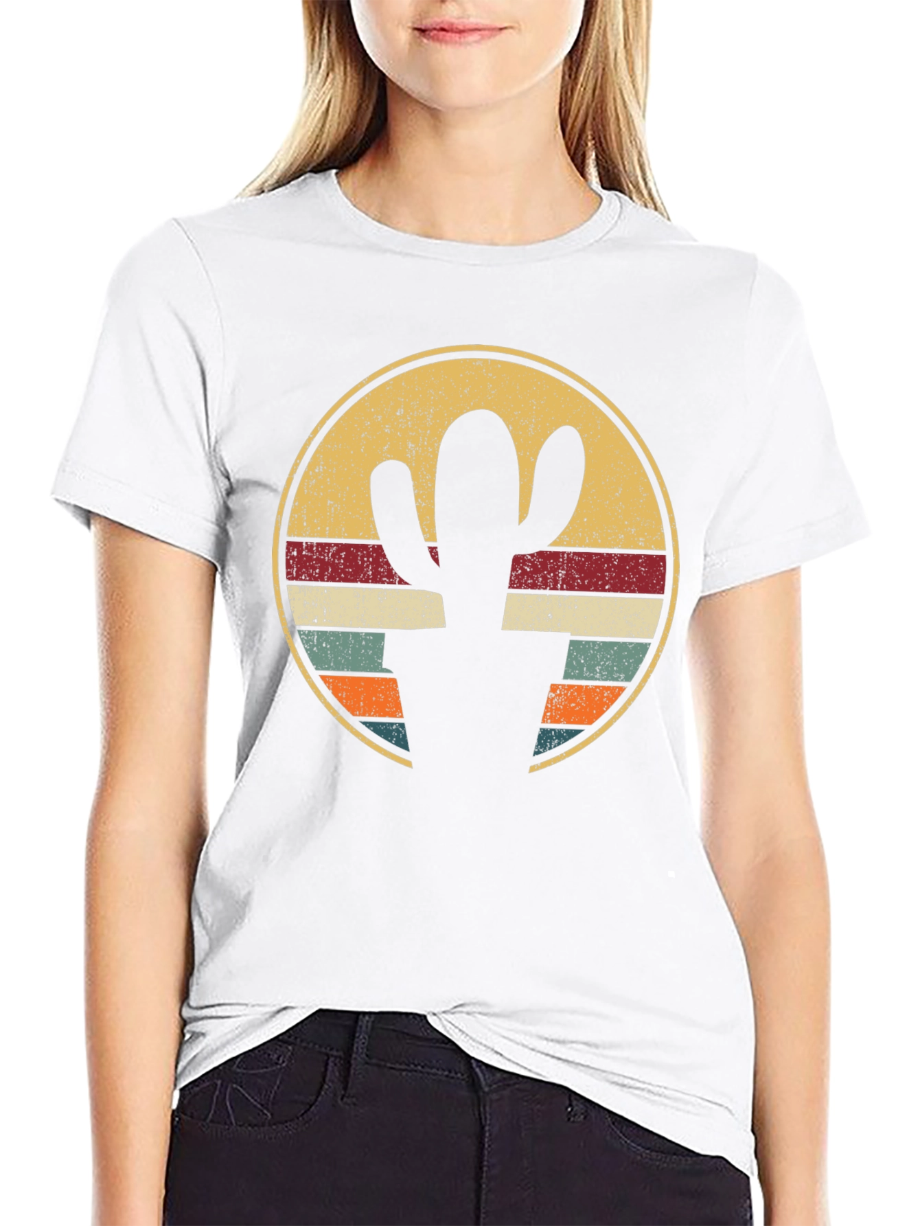 Retro Cactus Circle Graphic Tee
