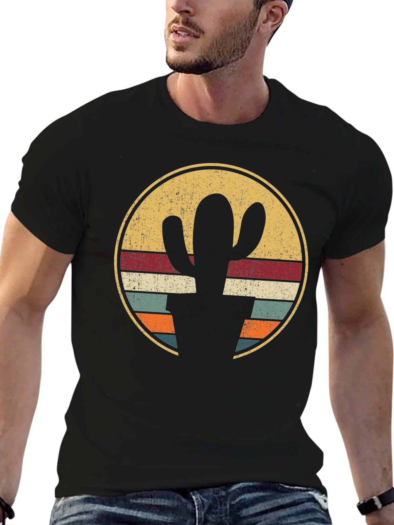 Retro Cactus Circle Graphic Tee
