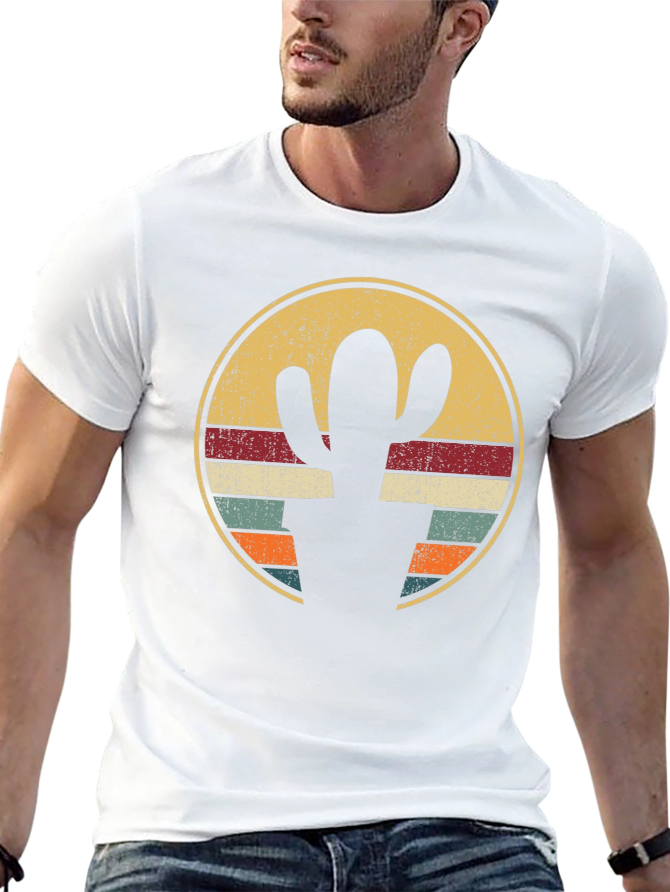 Retro Cactus Circle Graphic Tee