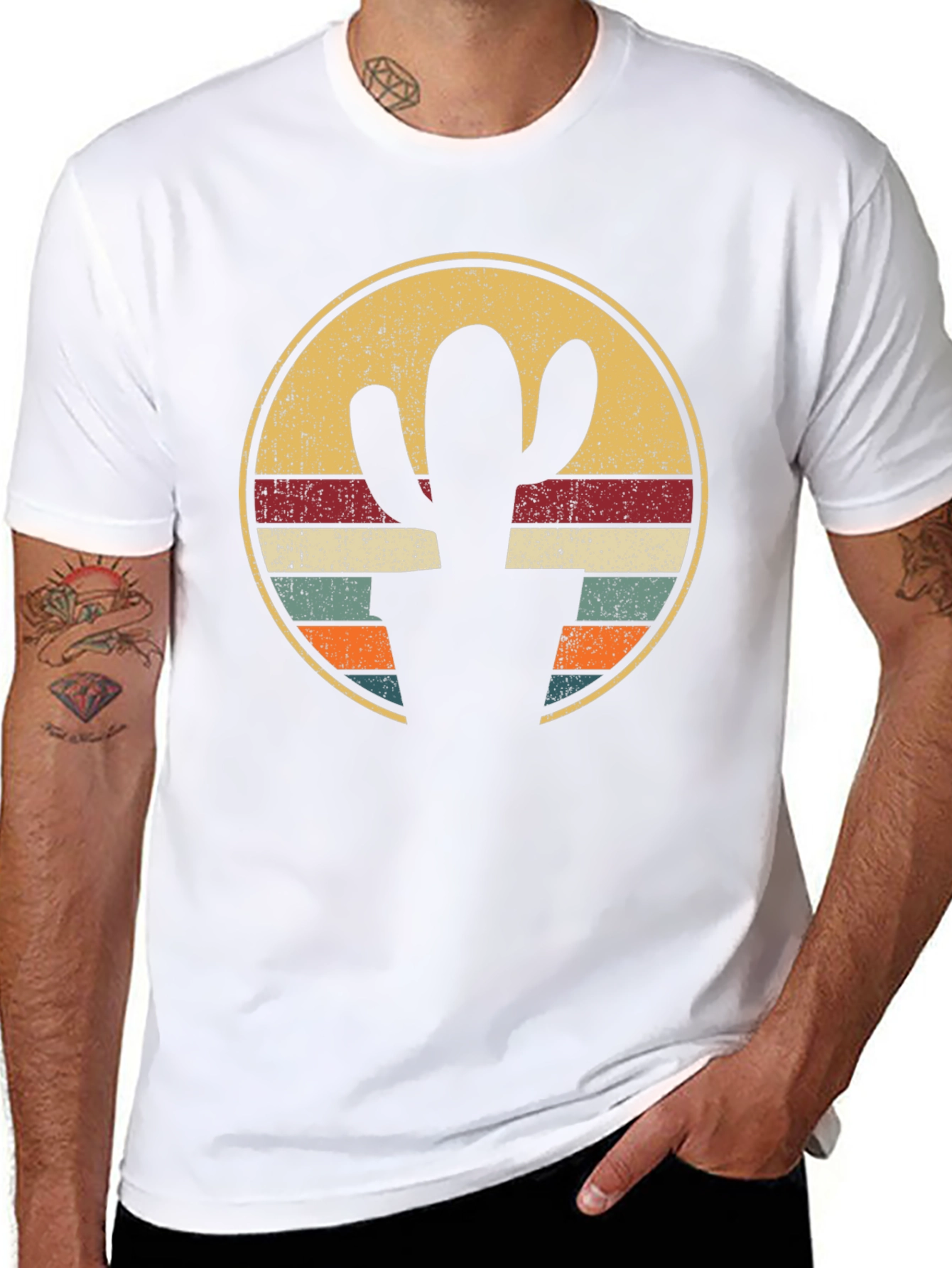 Retro Cactus Circle Graphic Tee