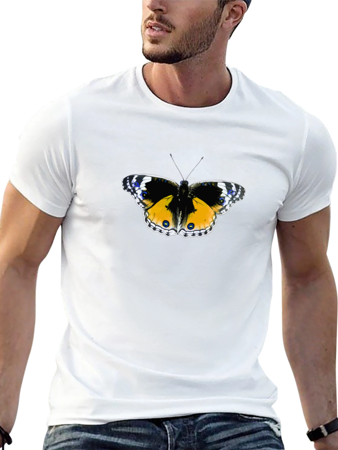 Butterfly Graphic Black T-Shirt for Men
