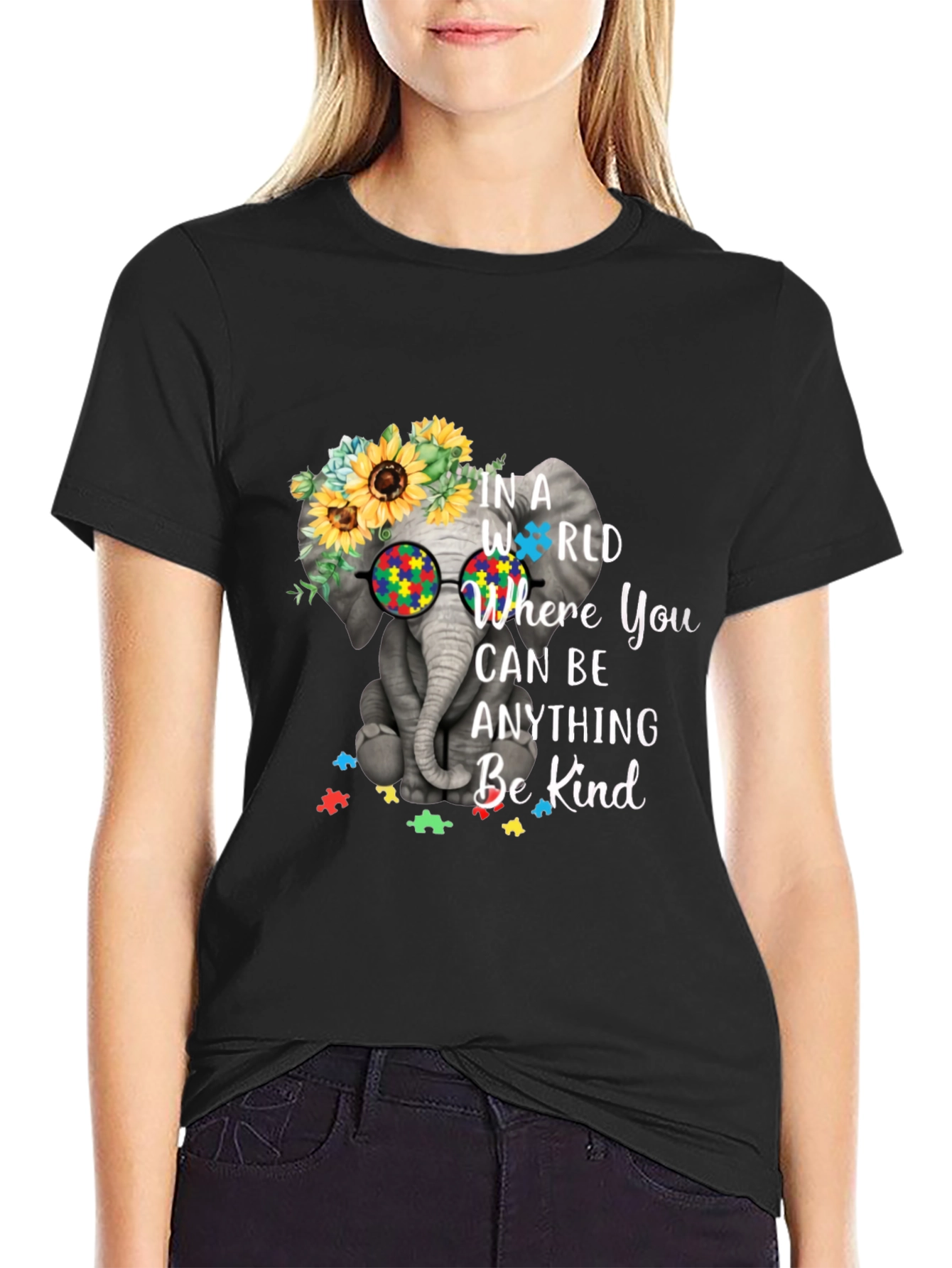 Elephant Autism Awareness T-Shirt Be Kind