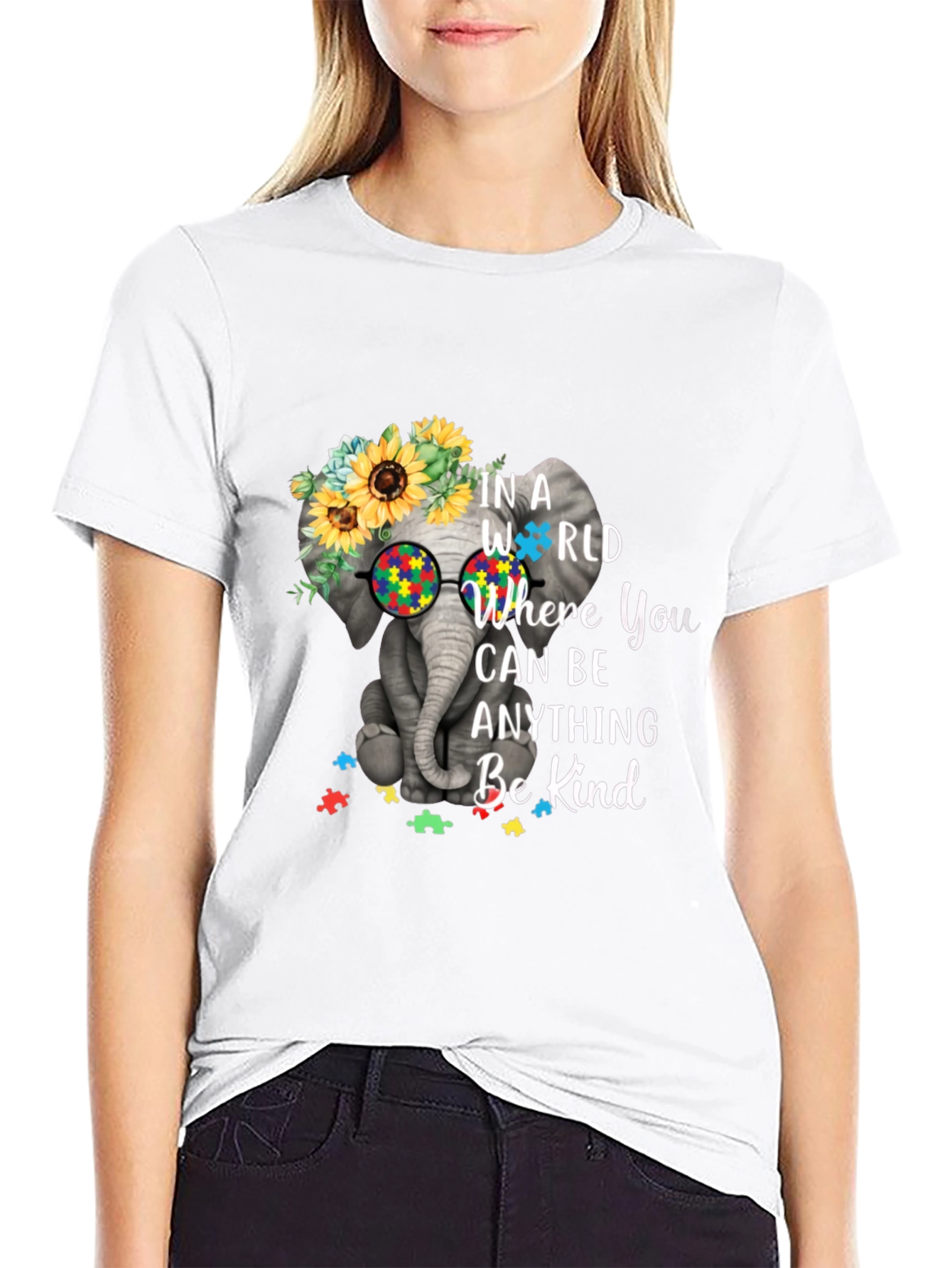 Elephant Autism Awareness T-Shirt Be Kind