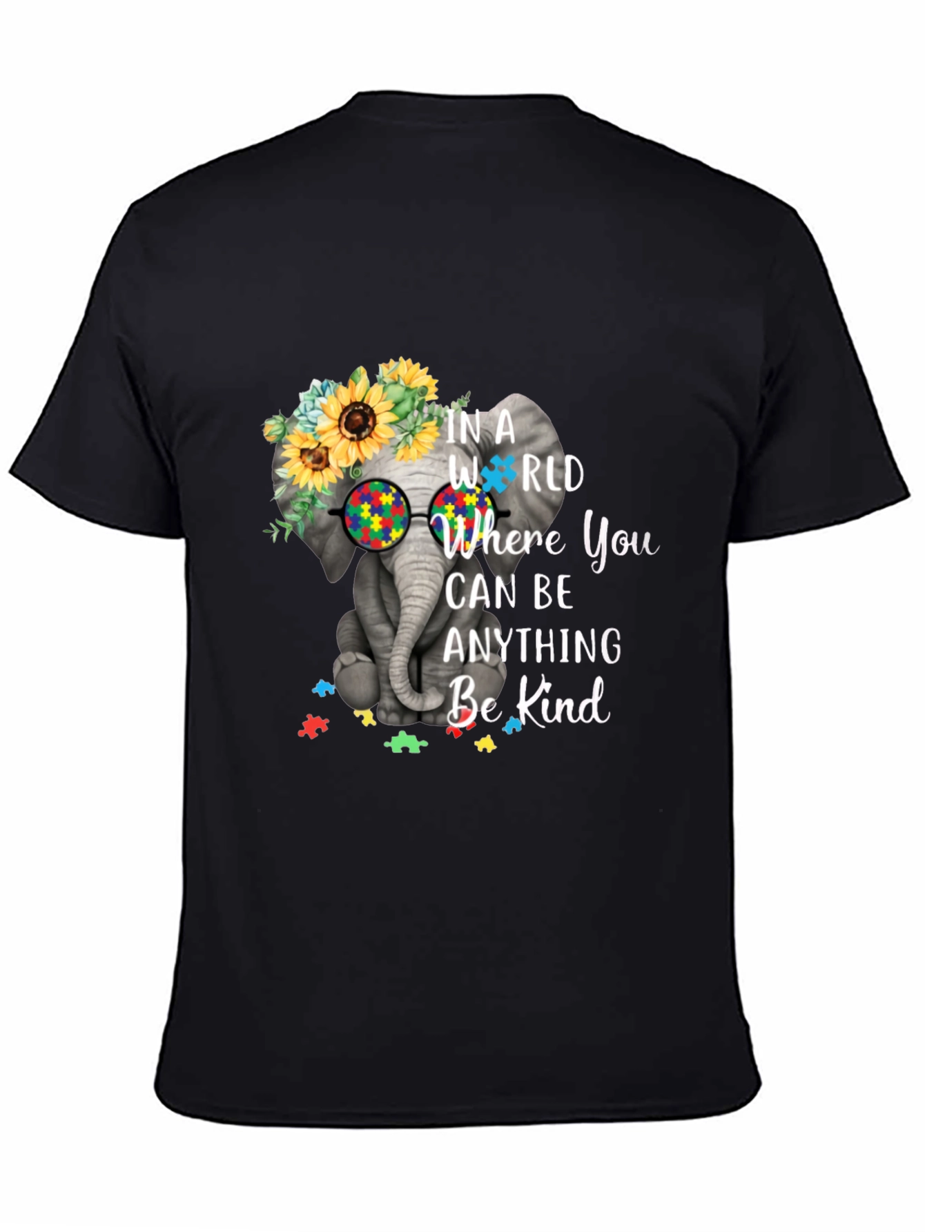 Elephant Autism Awareness T-Shirt Be Kind