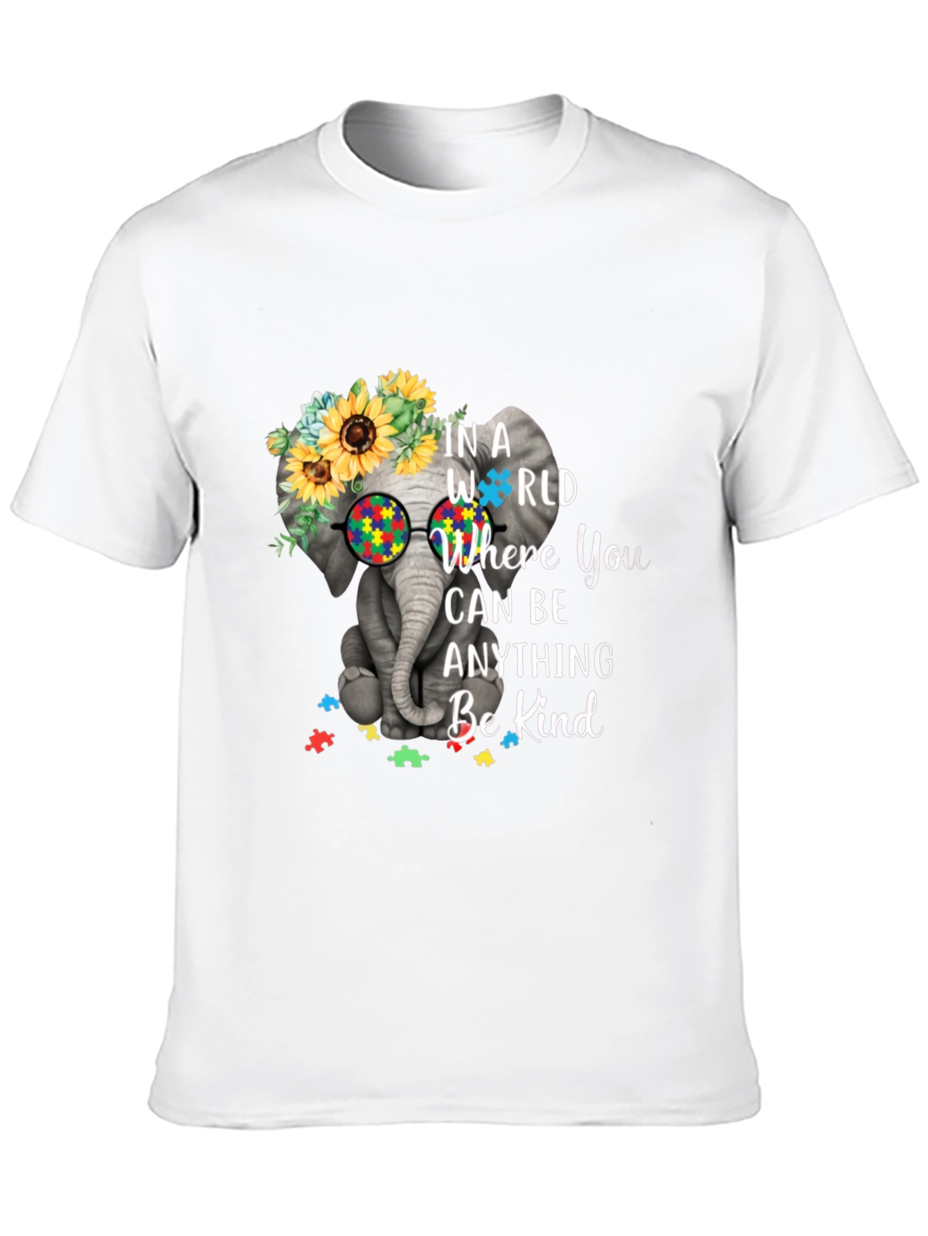 Elephant Autism Awareness T-Shirt Be Kind