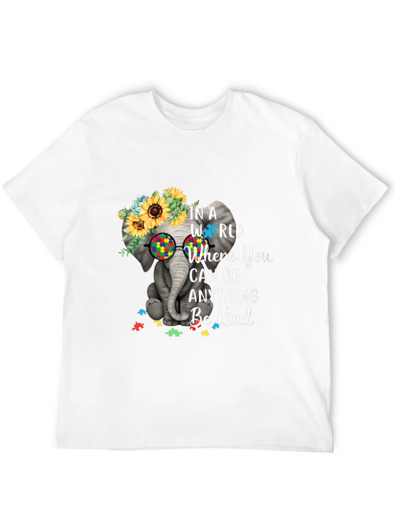 Elephant Autism Awareness T-Shirt Be Kind
