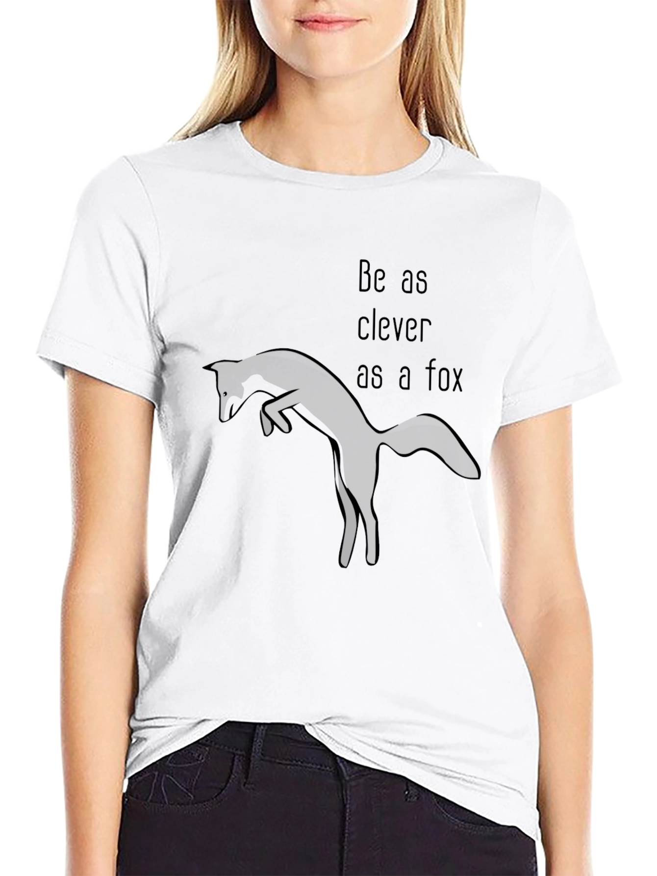 Clever Fox Graphic T-Shirt - Black Cotton Tee