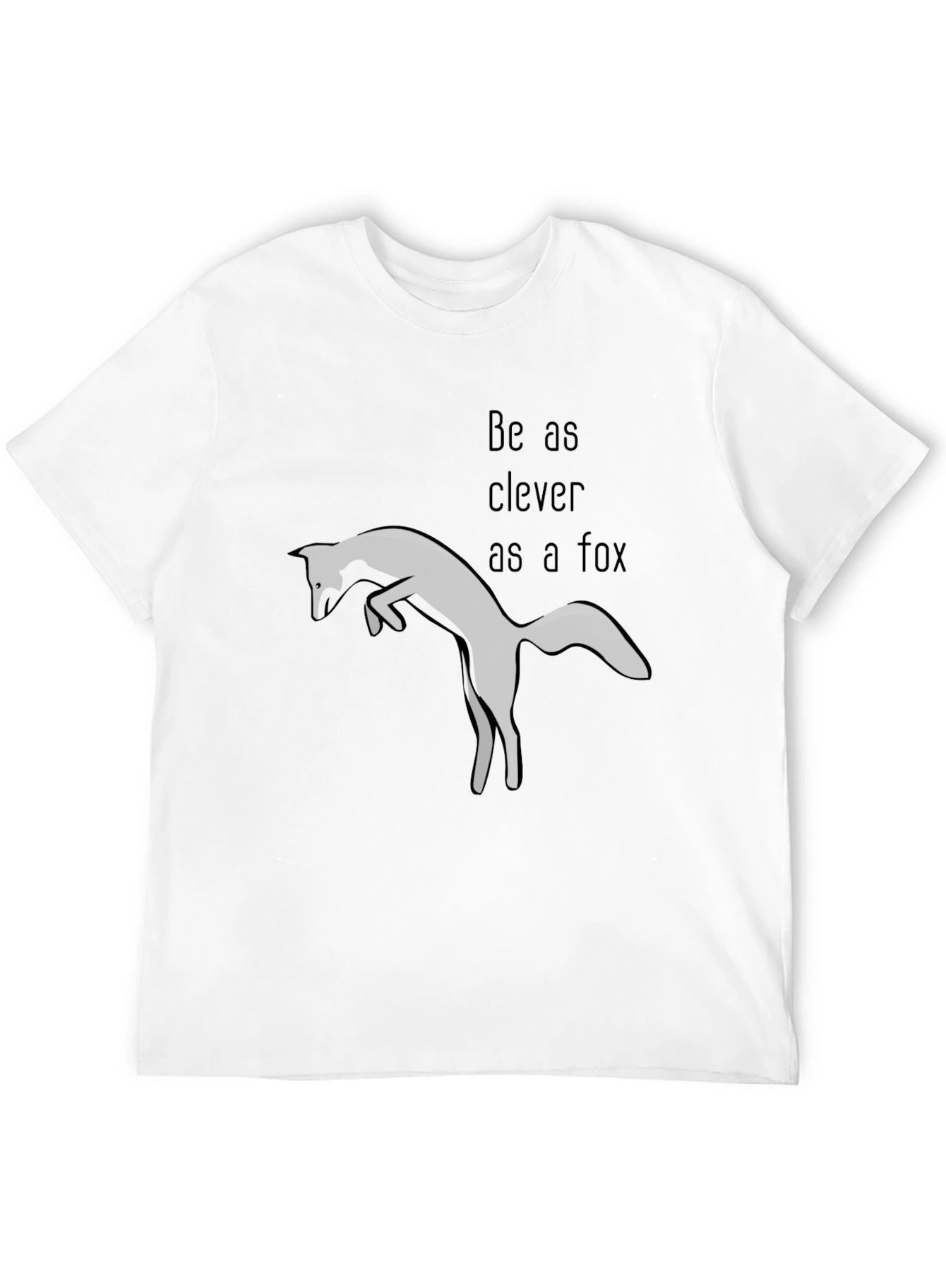 Clever Fox Graphic T-Shirt - Black Cotton Tee