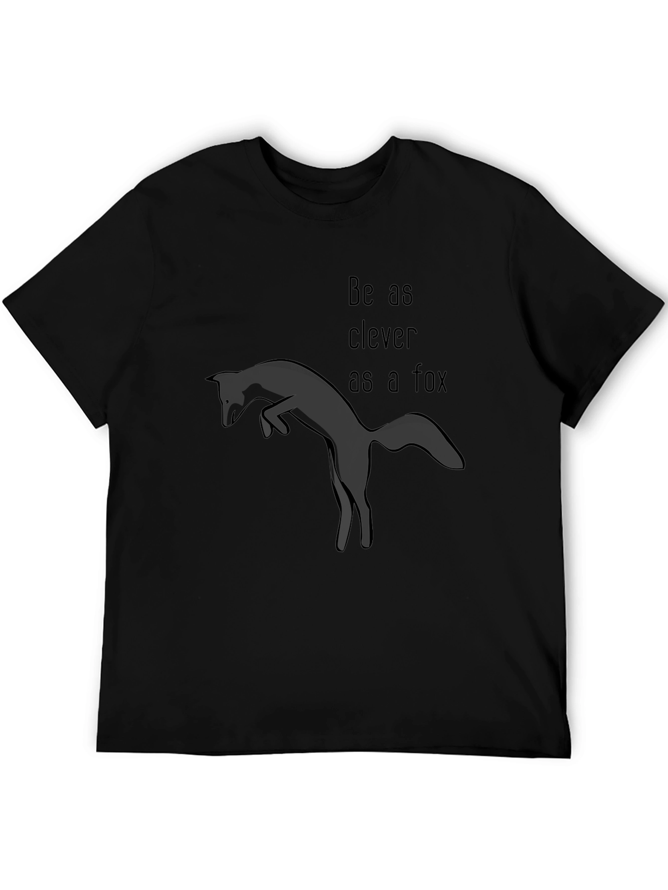 Clever Fox Graphic T-Shirt - Black Cotton Tee