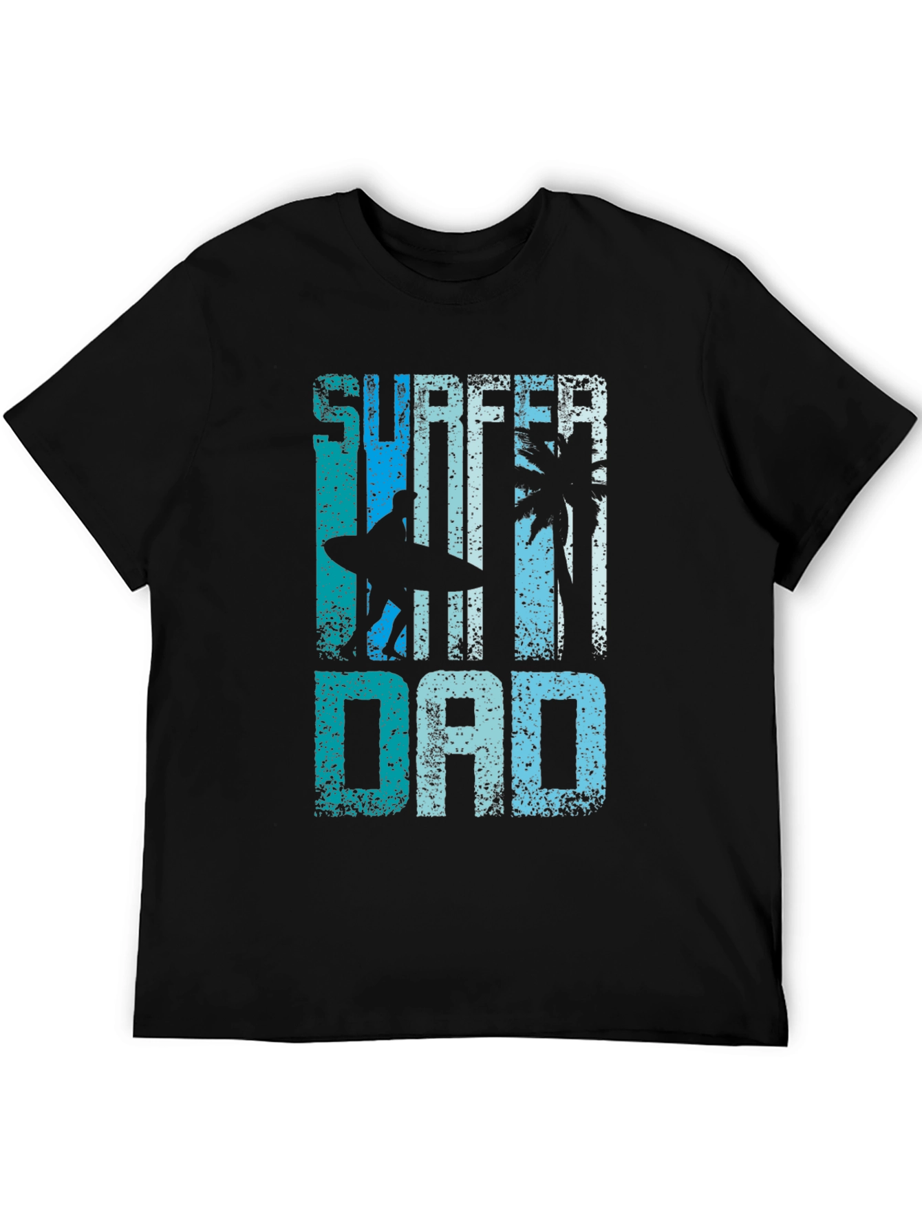 Surfer Dad Graphic Tee - Black Cotton T-Shirt