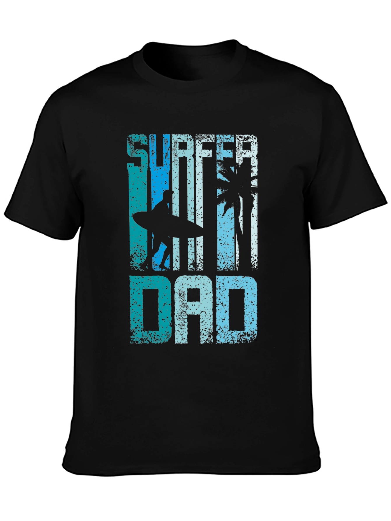 Surfer Dad Graphic Tee - Black Cotton T-Shirt