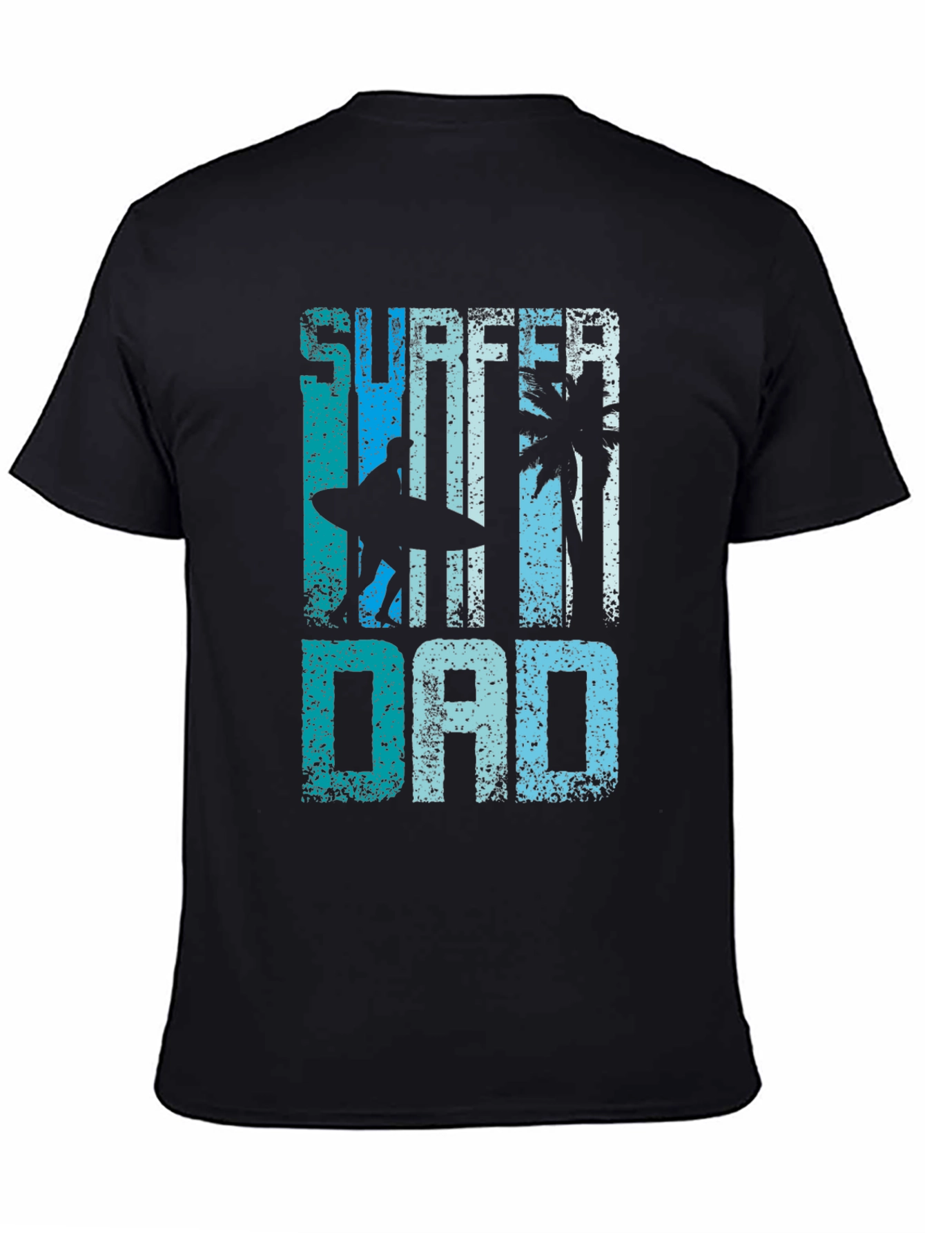 Surfer Dad Graphic Tee - Black Cotton T-Shirt