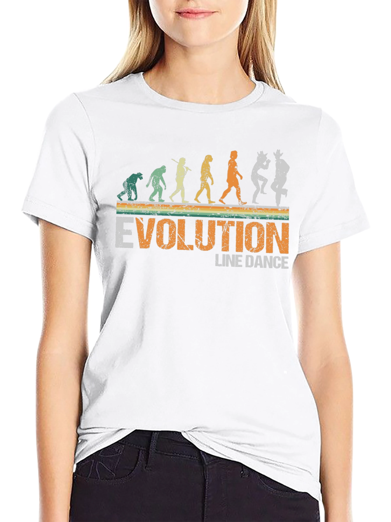 Evolution of Line Dance Black T-Shirt