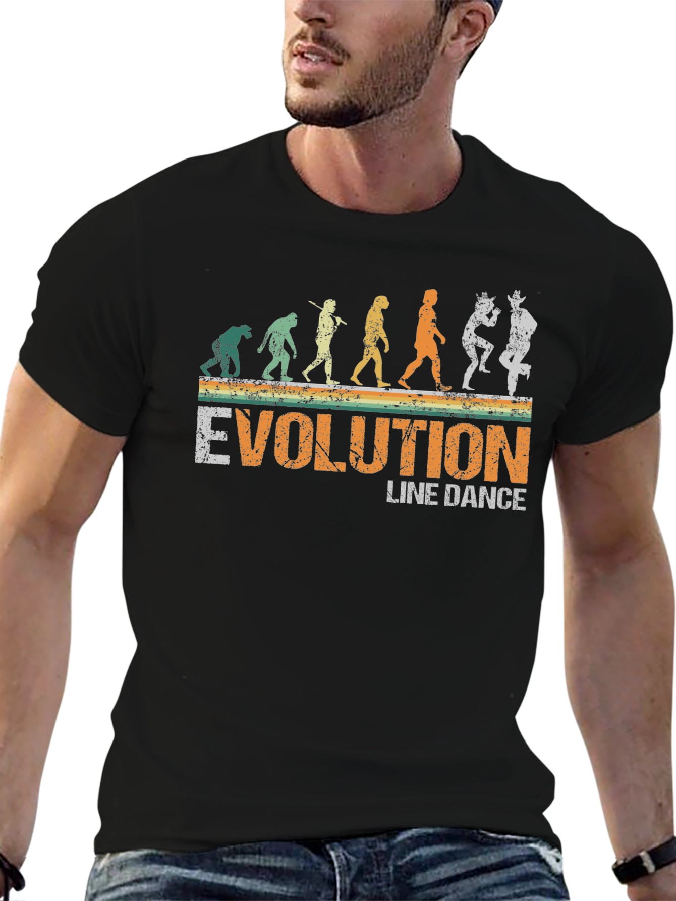 Evolution of Line Dance Black T-Shirt