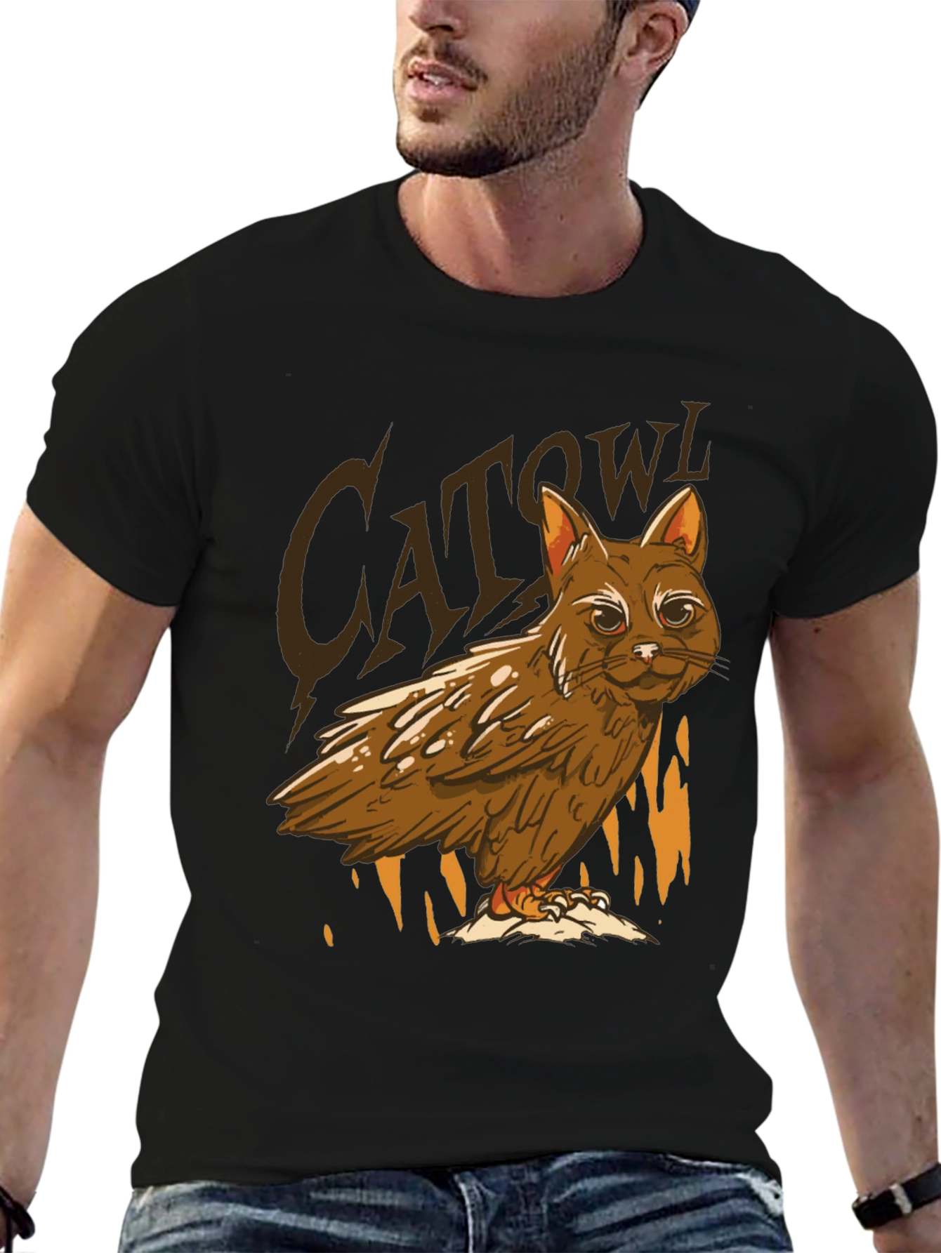 Cat Owl Hybrid T-Shirt - Funny Animal Tee