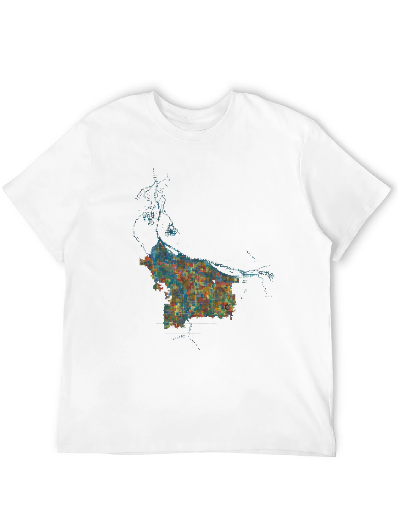 Abstract Cityscape Graphic Black T-Shirt