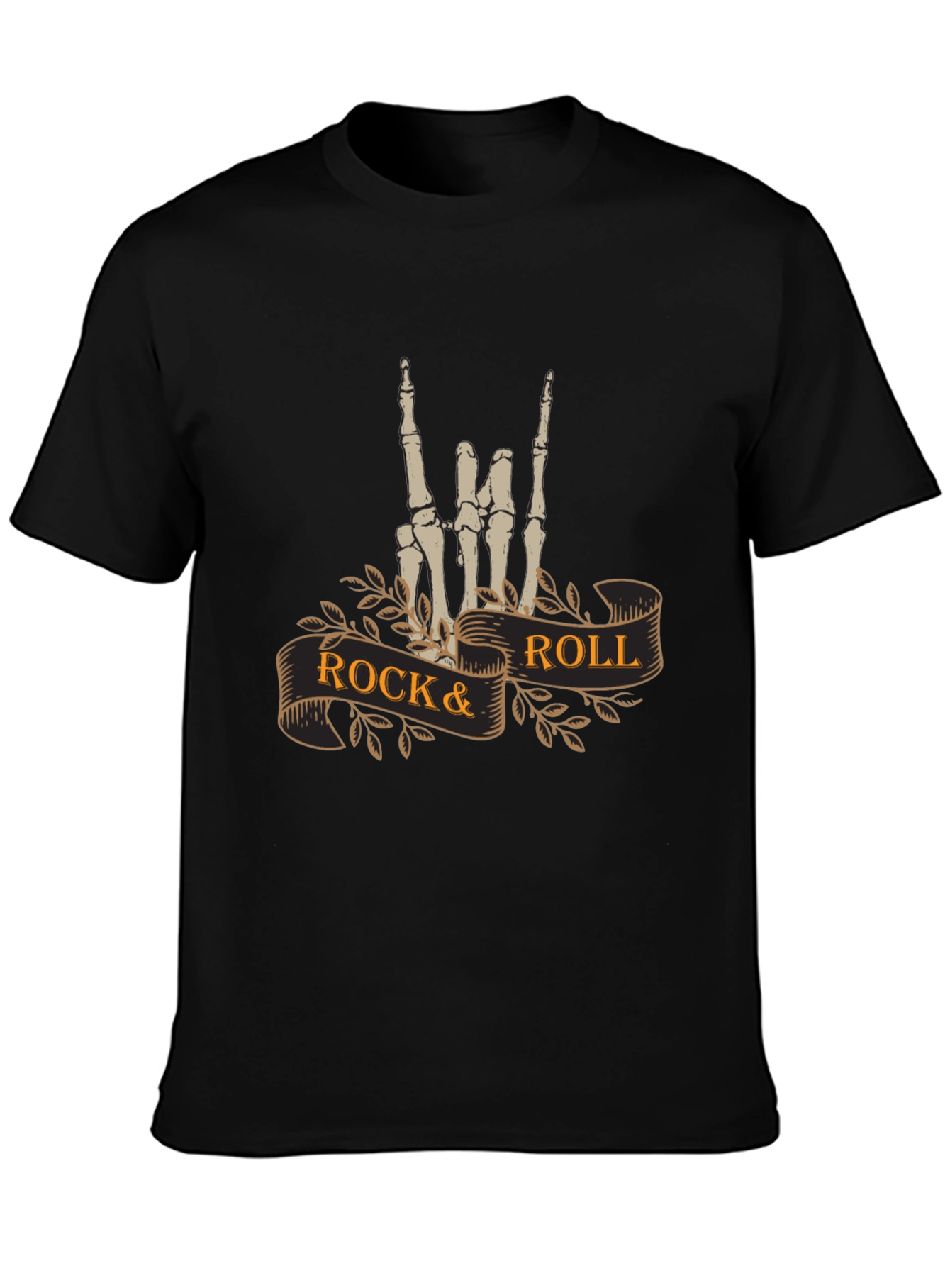 Rock & Roll Skeleton Hand T-Shirt - Black