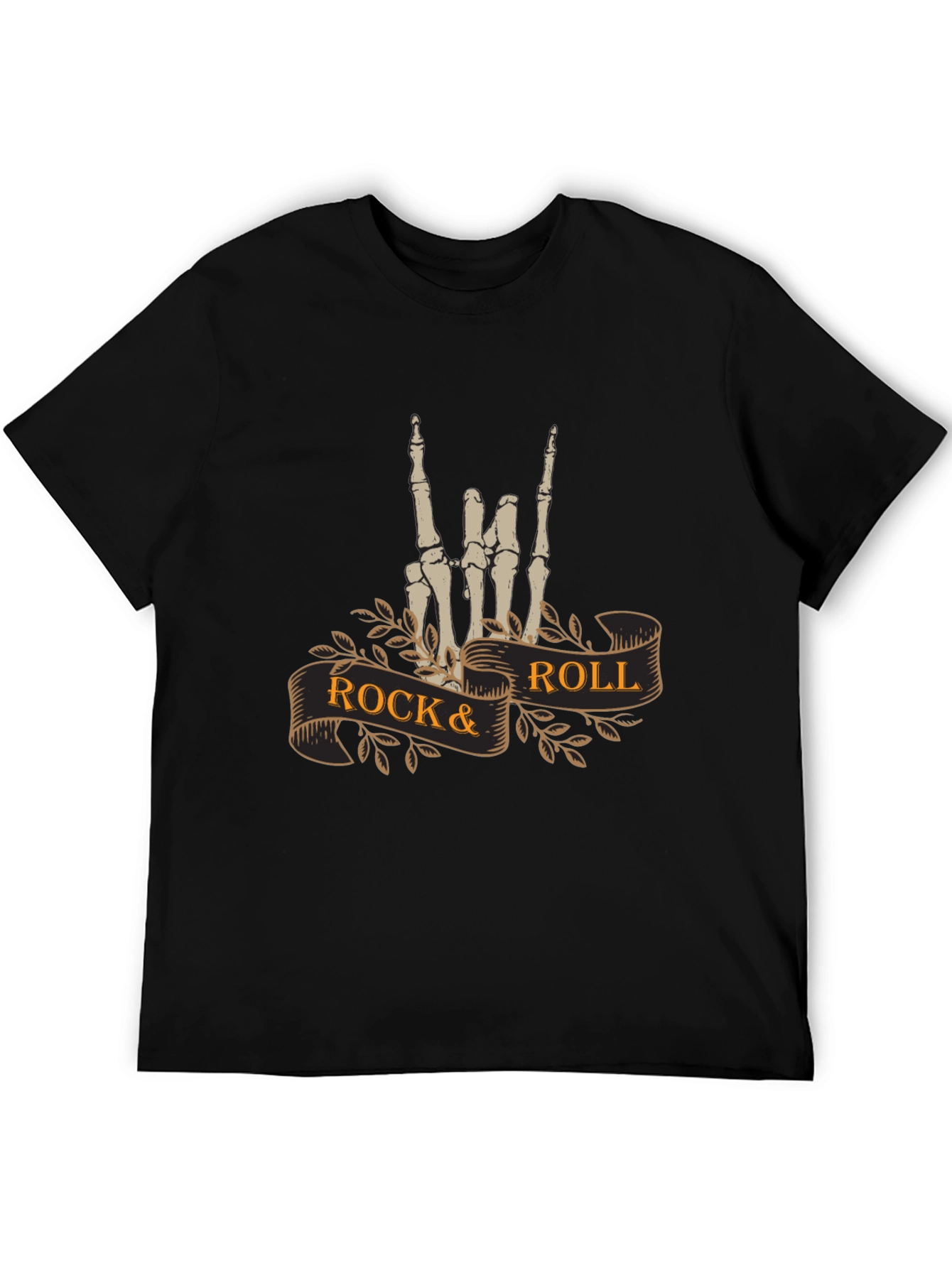 Rock & Roll Skeleton Hand T-Shirt - Black