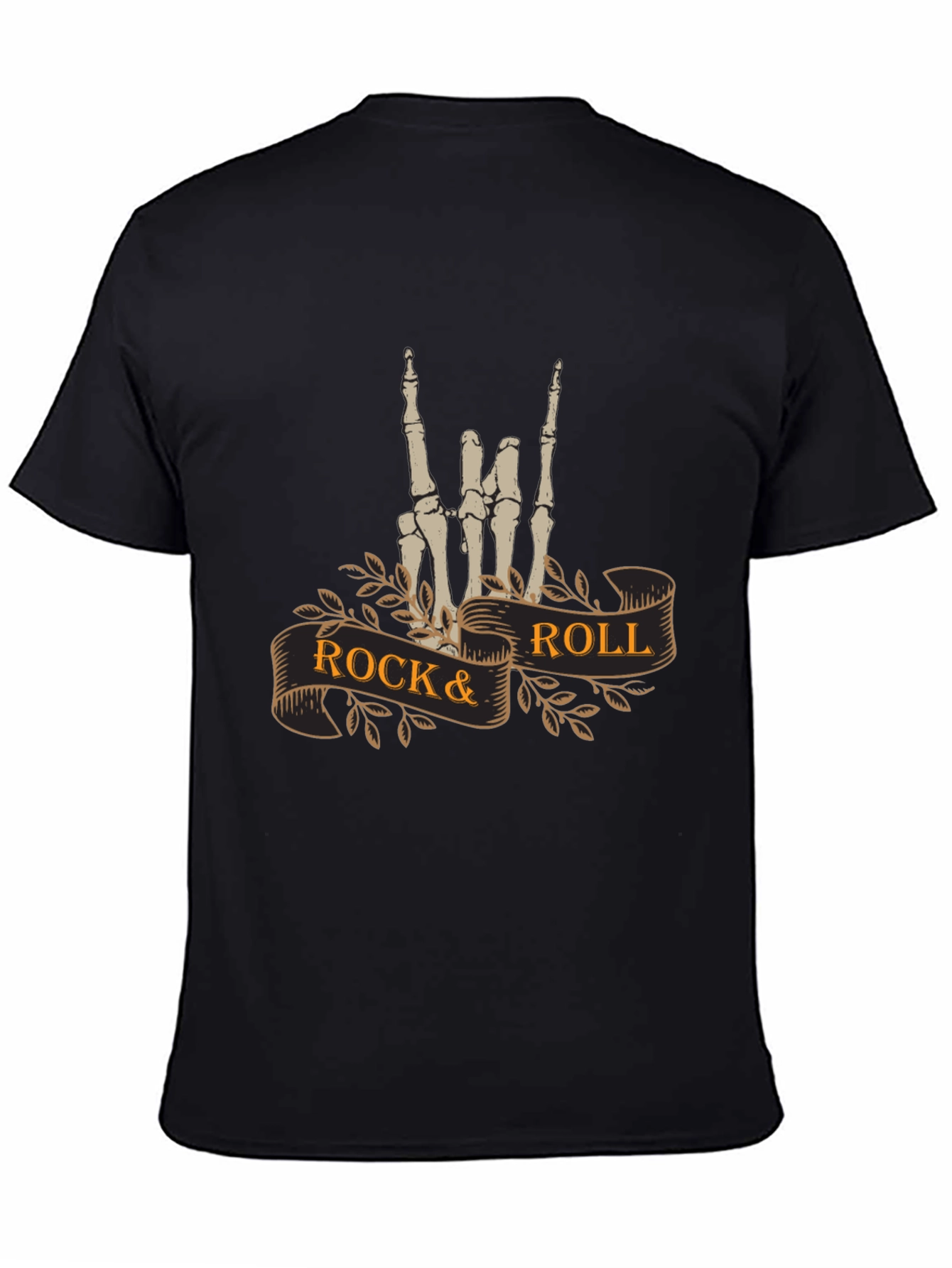 Rock & Roll Skeleton Hand T-Shirt - Black