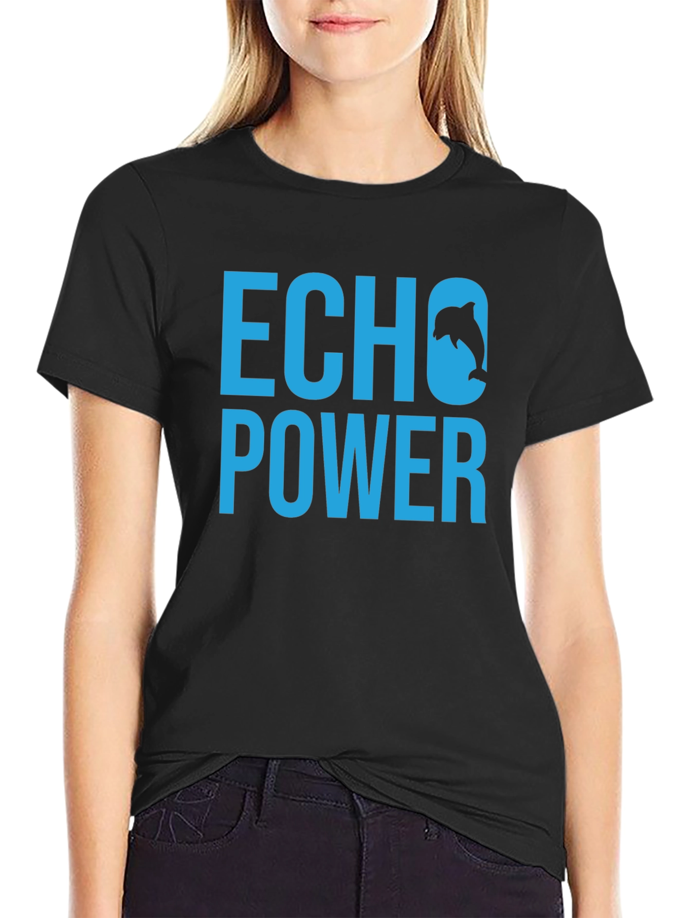 Echo Power Dolphin T-Shirt - Black