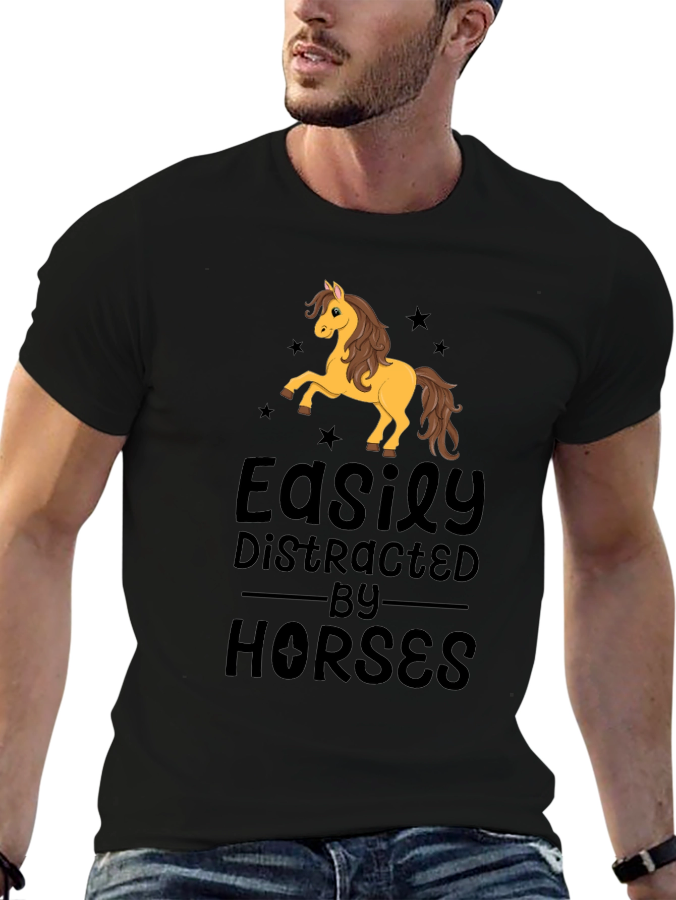 Easily Distracted By Horses Graphic T-Shirt