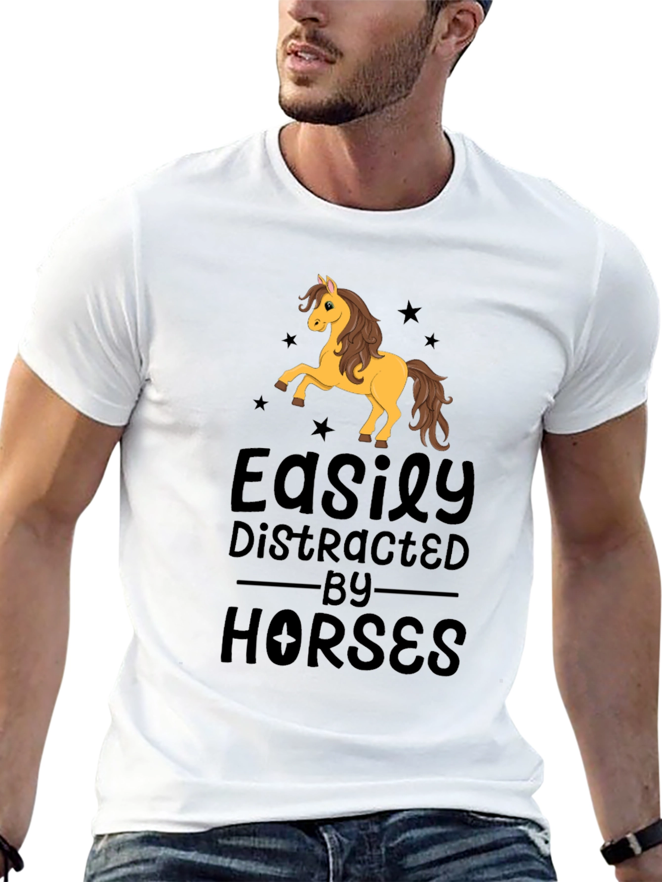 Easily Distracted By Horses Graphic T-Shirt