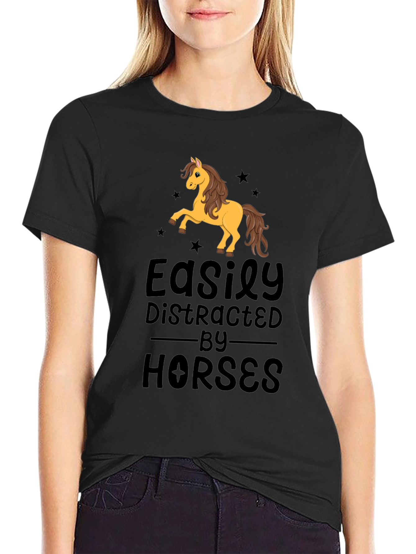 Easily Distracted By Horses Graphic T-Shirt