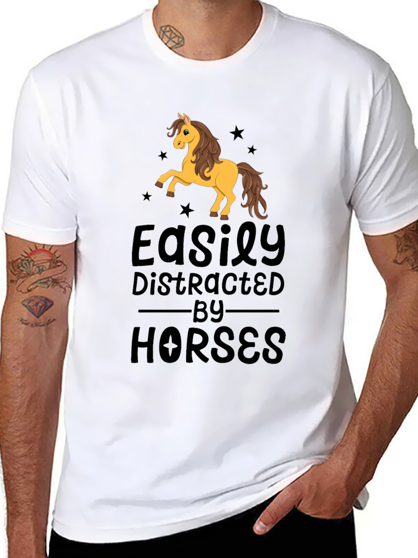 Easily Distracted By Horses Graphic T-Shirt